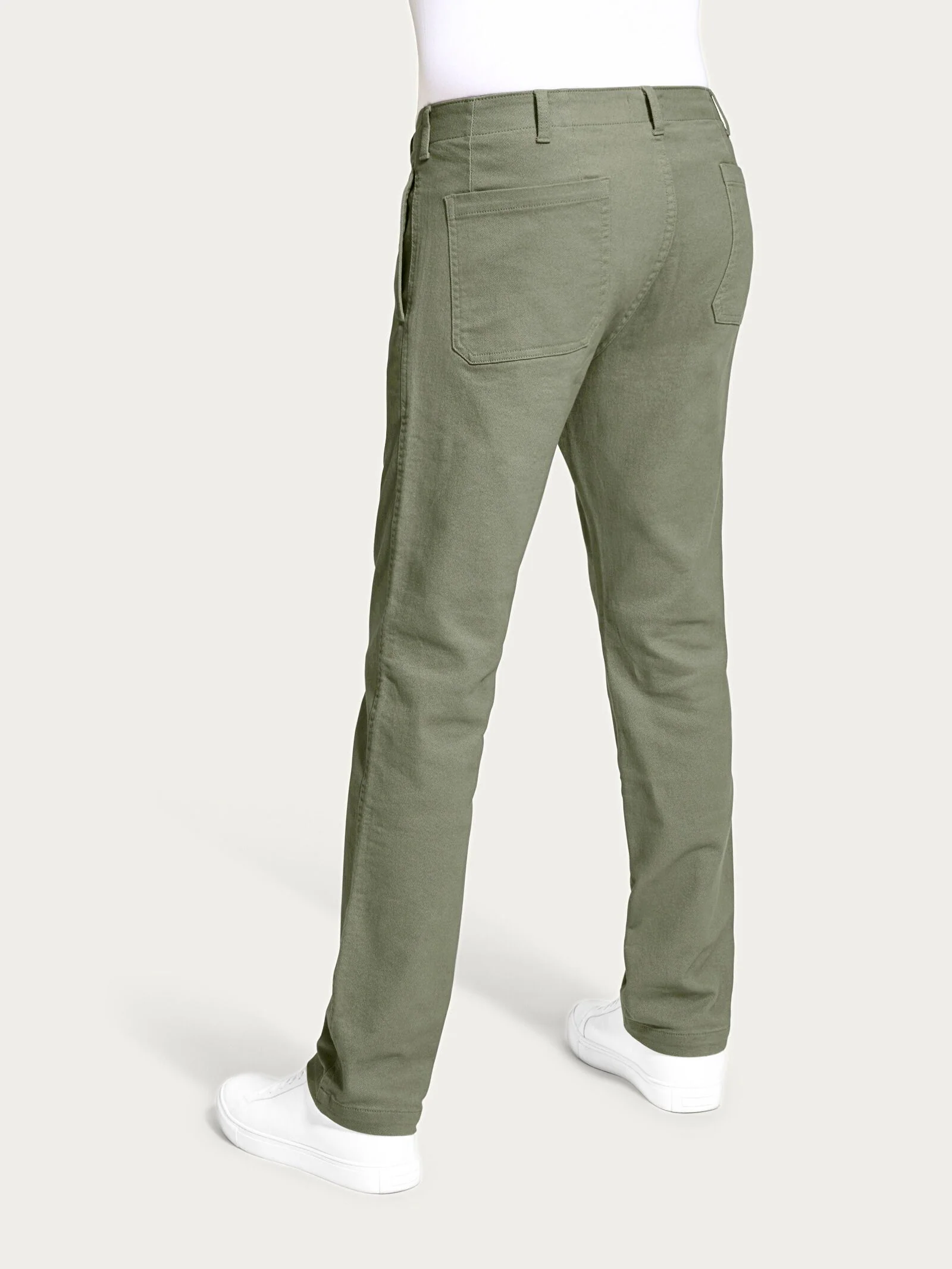Pantalone Mariner in Raw Twill di Cotone - Deep Lichen Green - Image 4