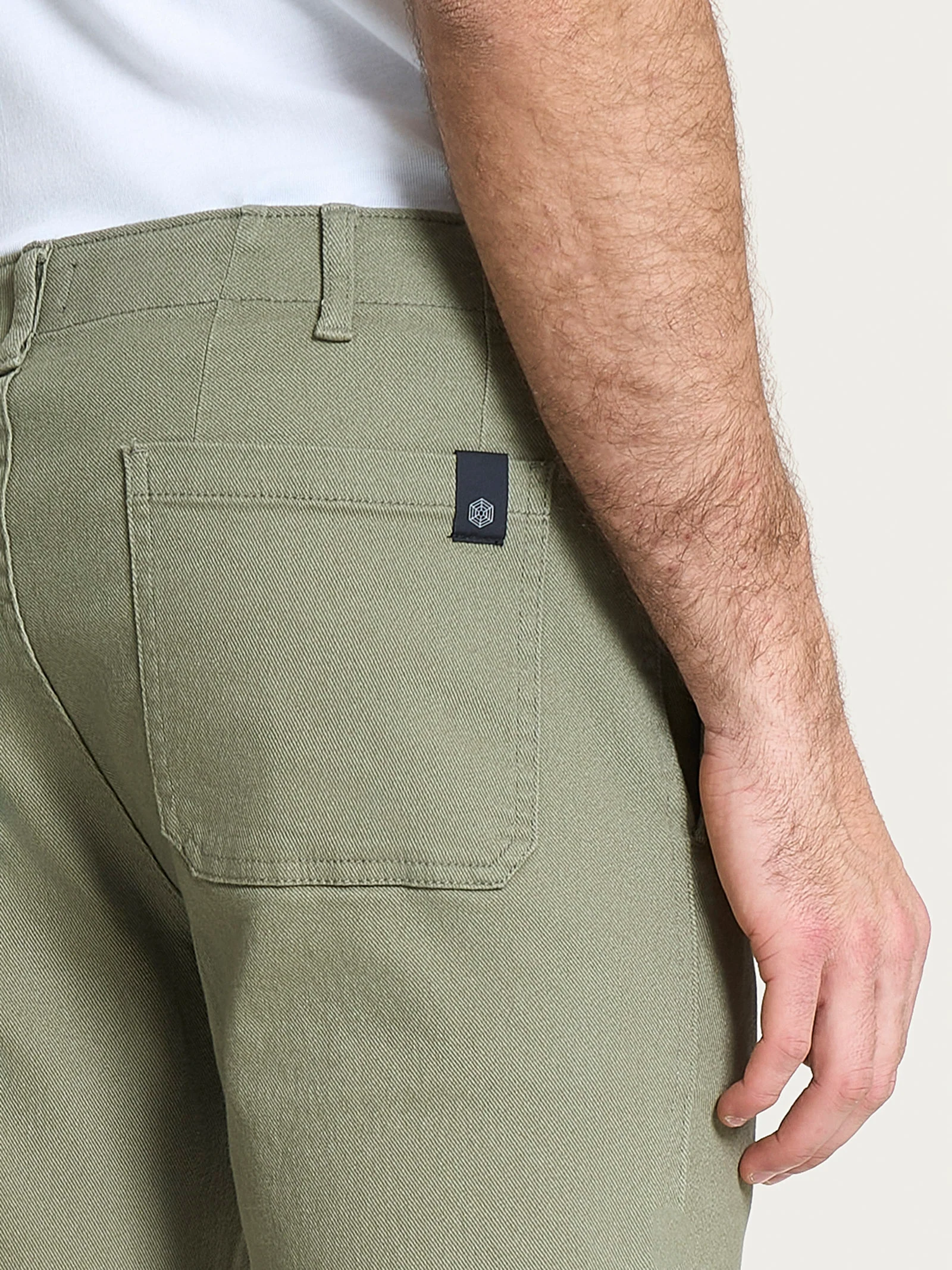 Pantalone Mariner in Raw Twill di Cotone - Deep Lichen Green - Image 6