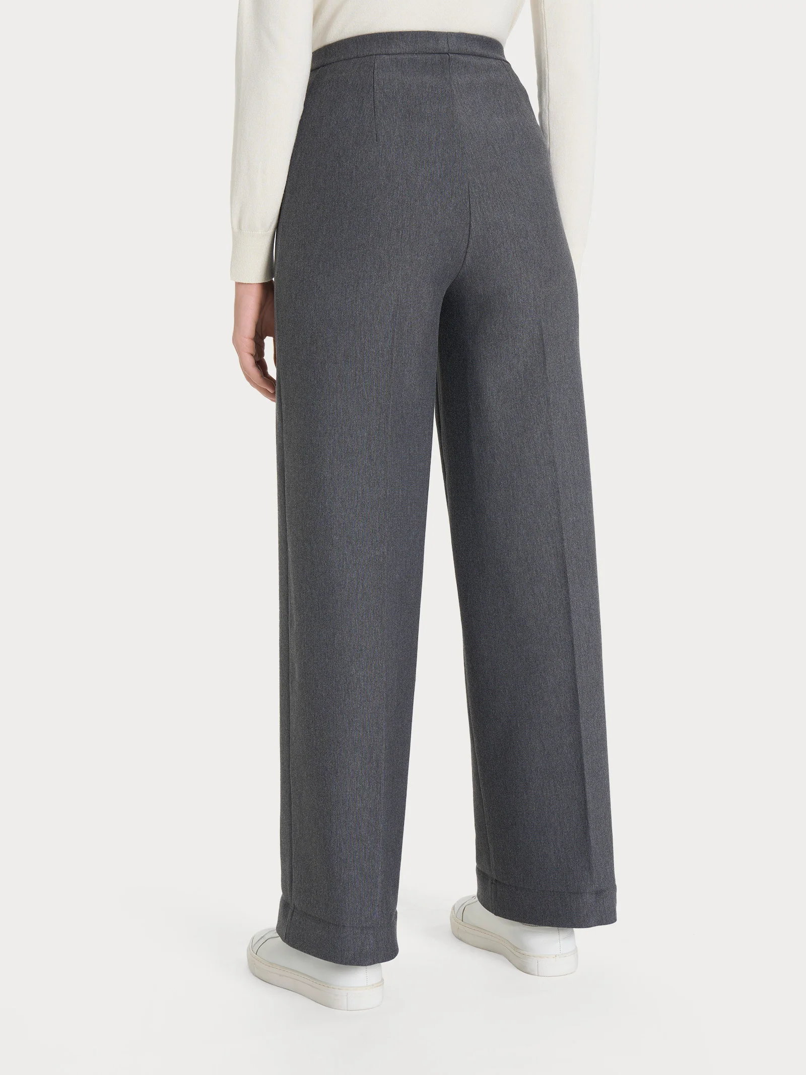 Pantalone modellante alla caviglia in tessuto compact - Ardesia Mel. - Image 2
