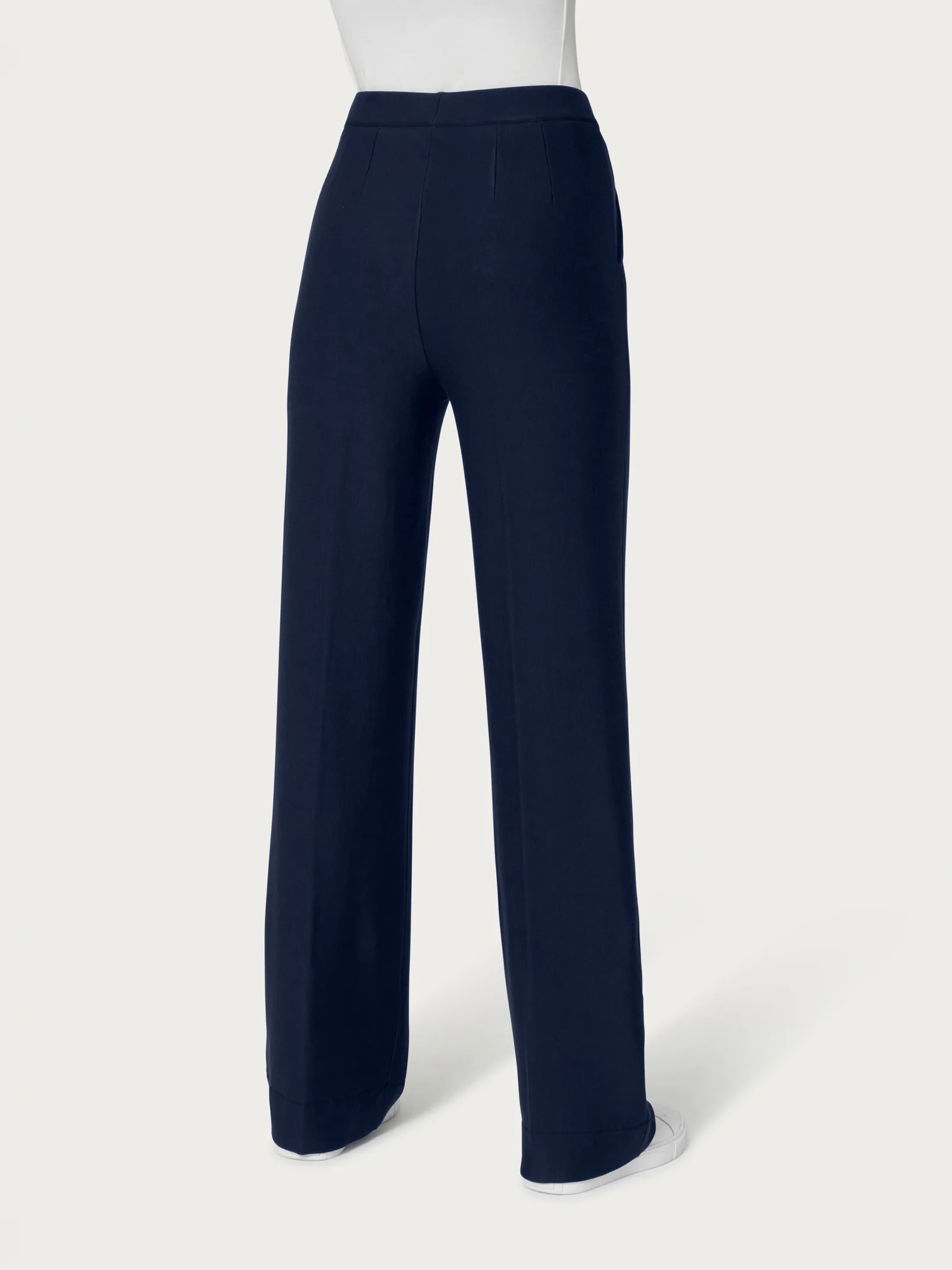Pantalone palazzo con tasche in Eco Techno Fleece - Bleu - Image 2