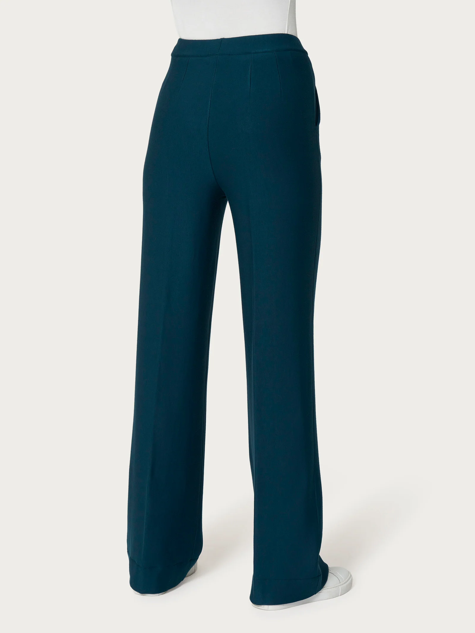 Pantalone palazzo con tasche in Eco Techno Fleece - Reflecting Pond - Image 2