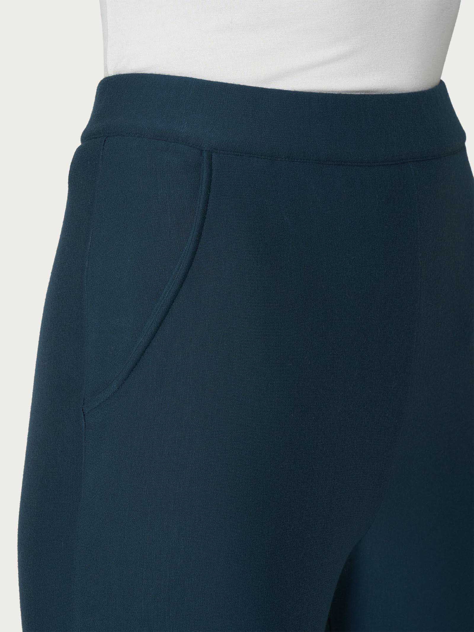 Pantalone palazzo con tasche in Eco Techno Fleece - Reflecting Pond - Image 3