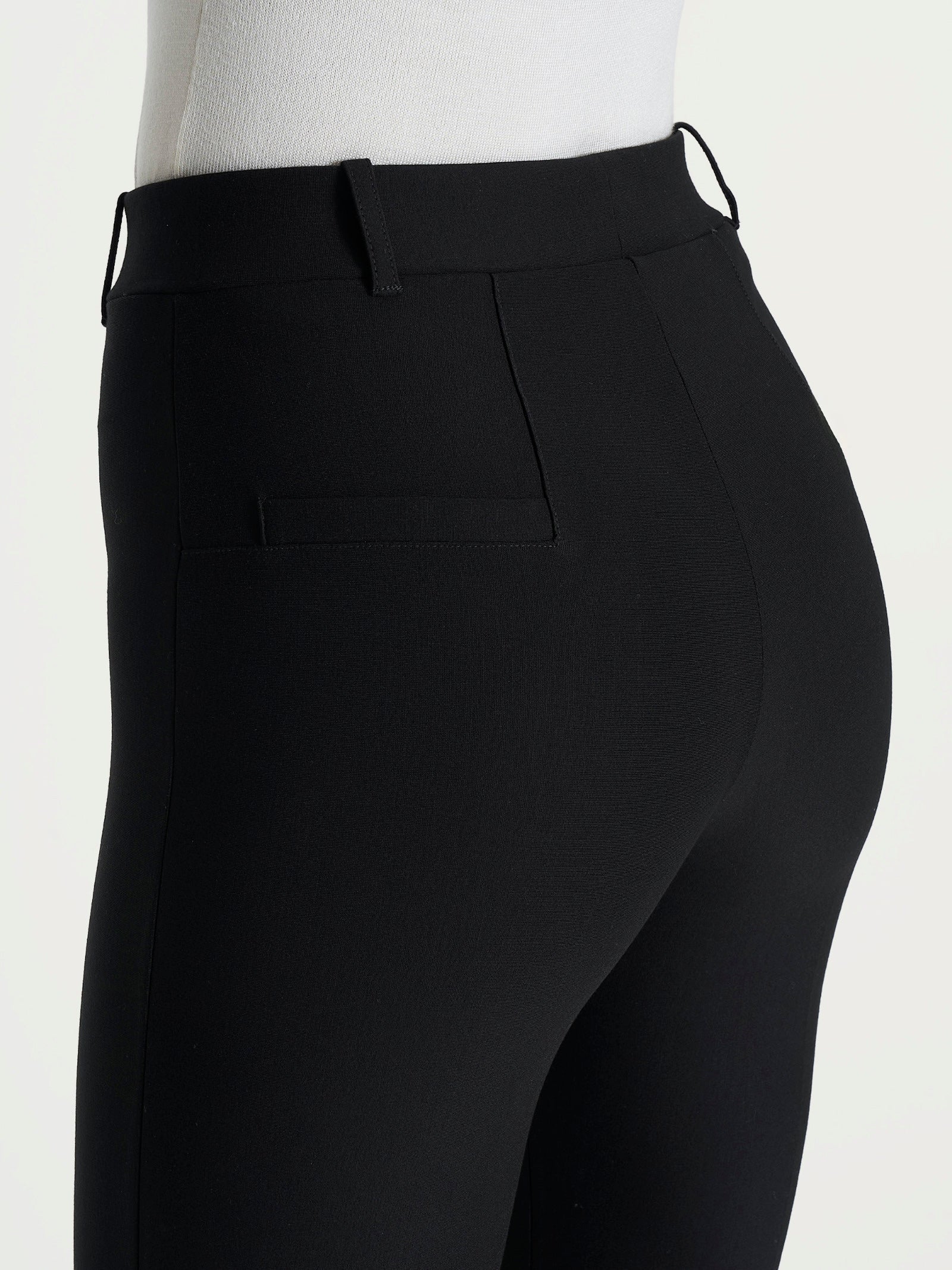 Pantalone slim dritto in Compact - Nero - Image 3