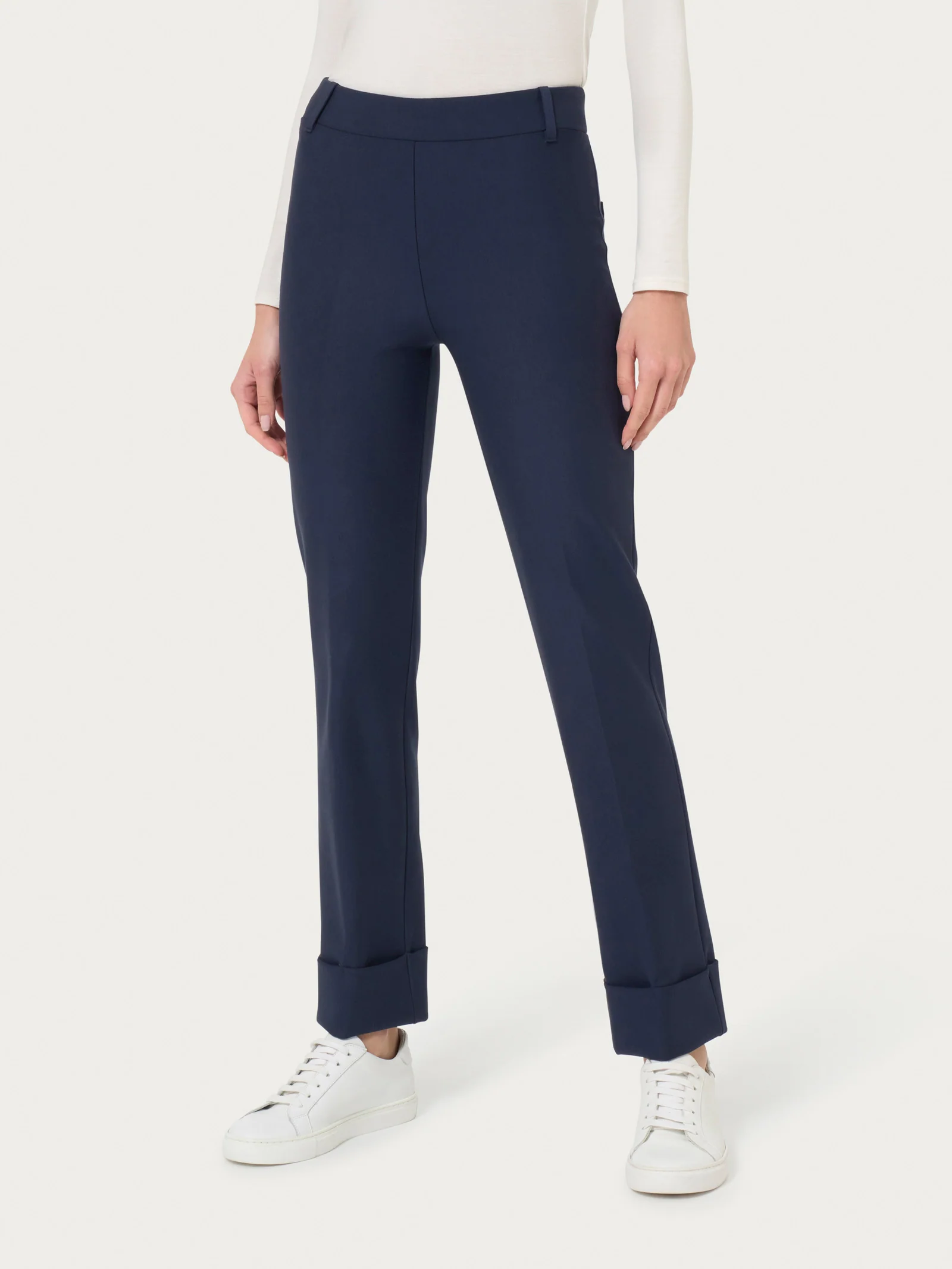 Pantalone slim dritto in Compact - Persia - Image 4