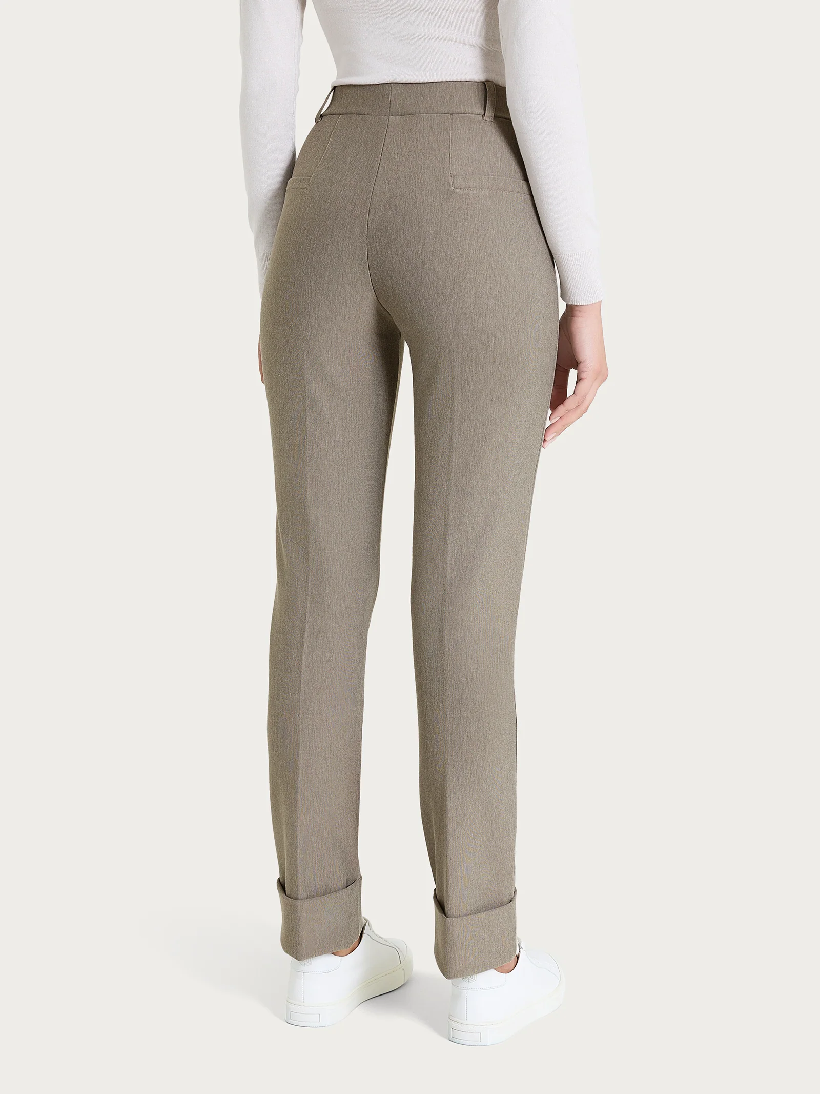 Pantalone slim dritto in Compact - Glace' Mel. - Image 2