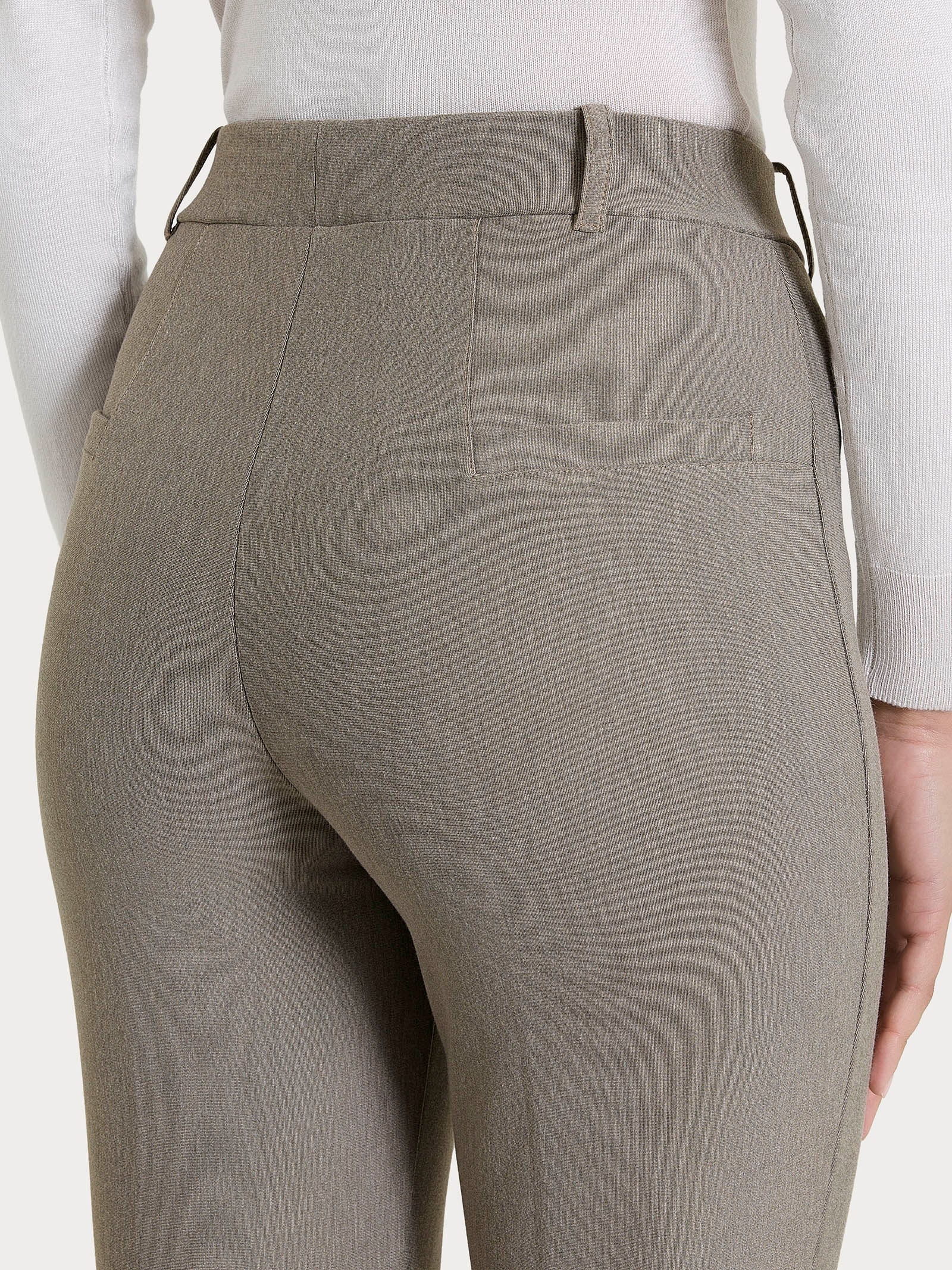 Pantalone slim dritto in Compact - Glace' Mel. - Image 3