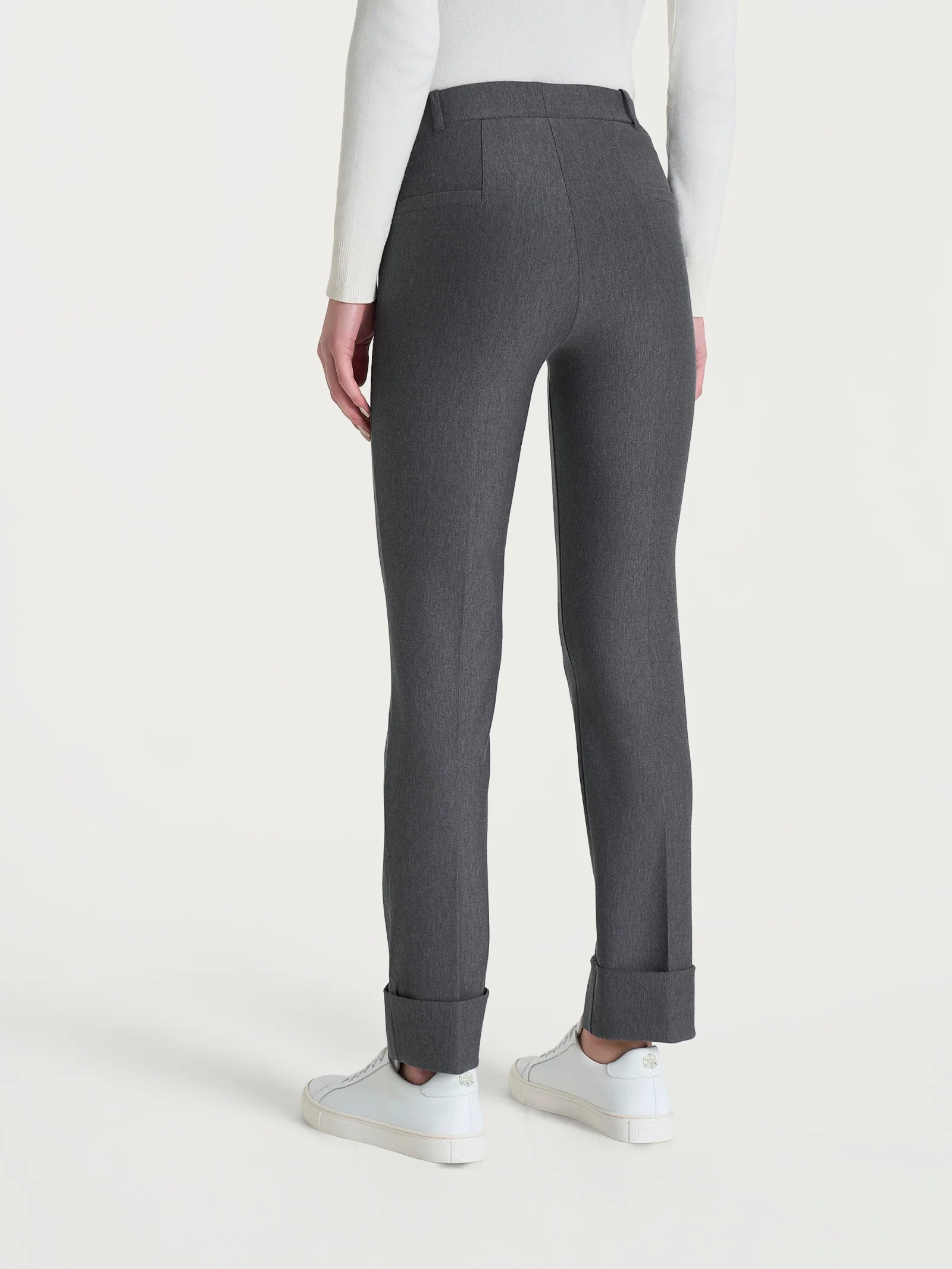 Pantalone slim dritto in Compact - Ardesia Mel. - Image 2