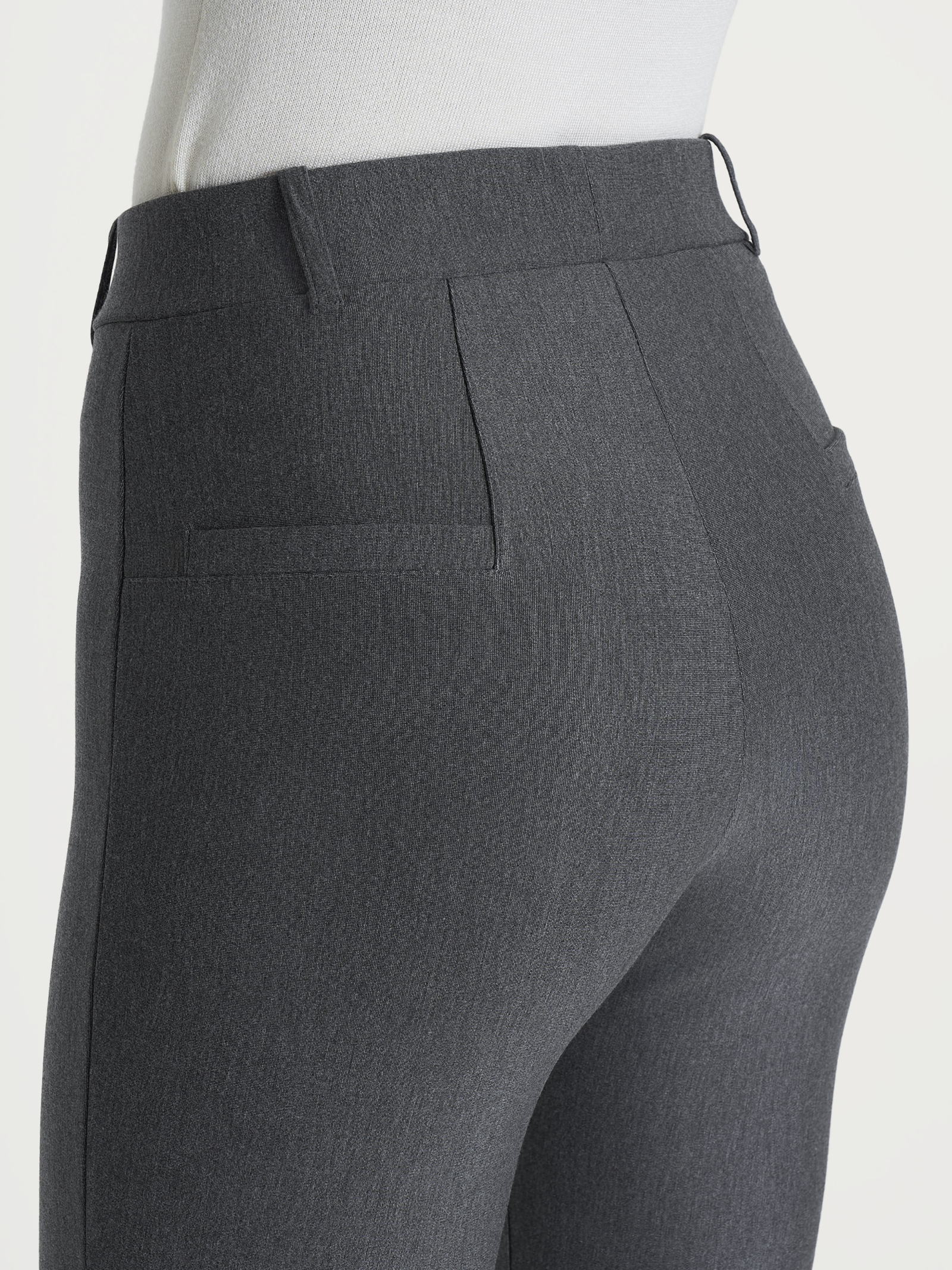 Pantalone slim dritto in Compact - Ardesia Mel. - Image 3