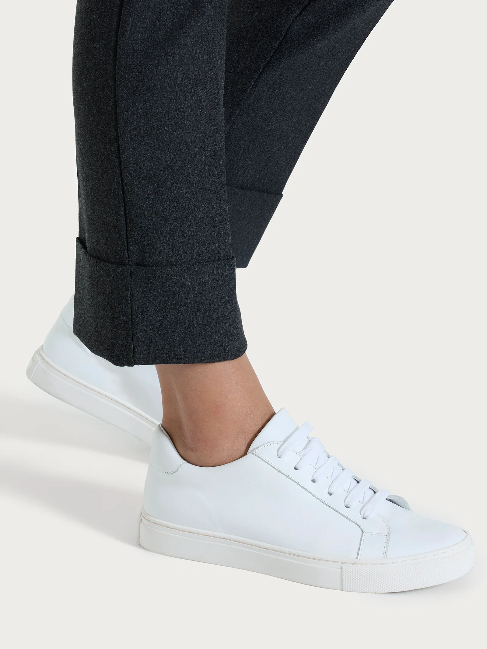 Pantalone slim dritto in Compact - Oscuro Mel. - Image 3
