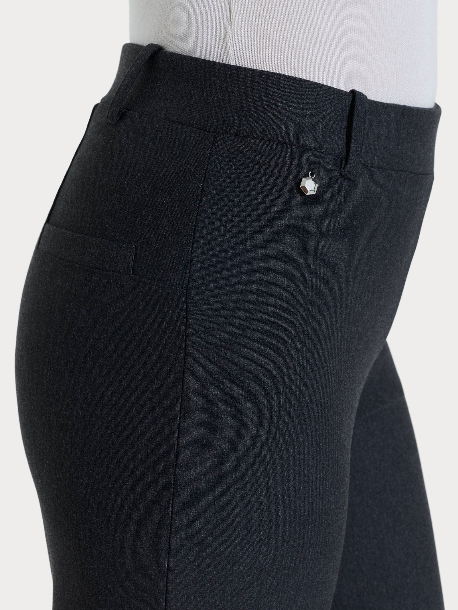 Pantalone slim dritto in Compact - Oscuro Mel. - Image 4