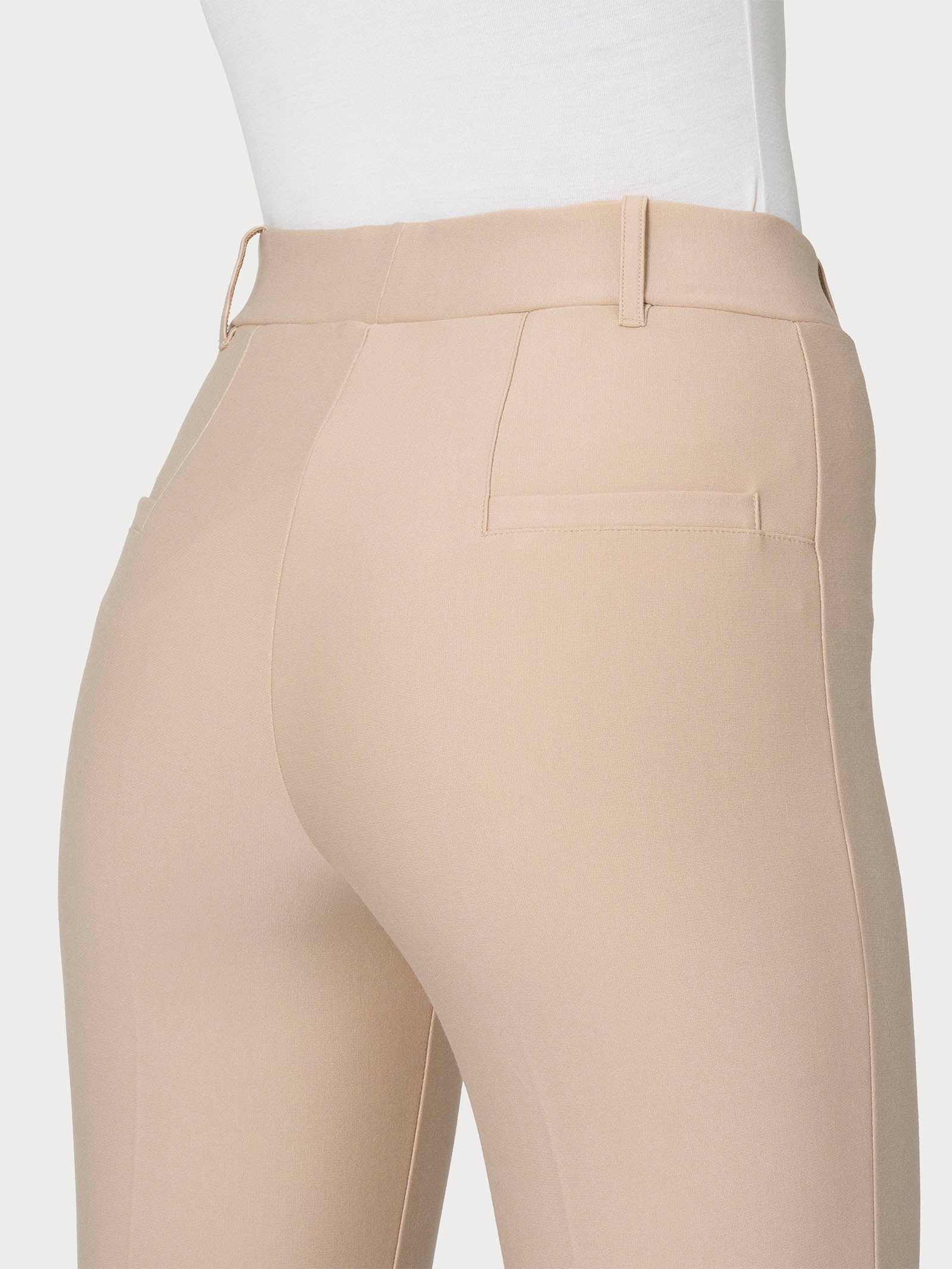 Pantalone slim dritto in Compact - Irish Cream - Image 3