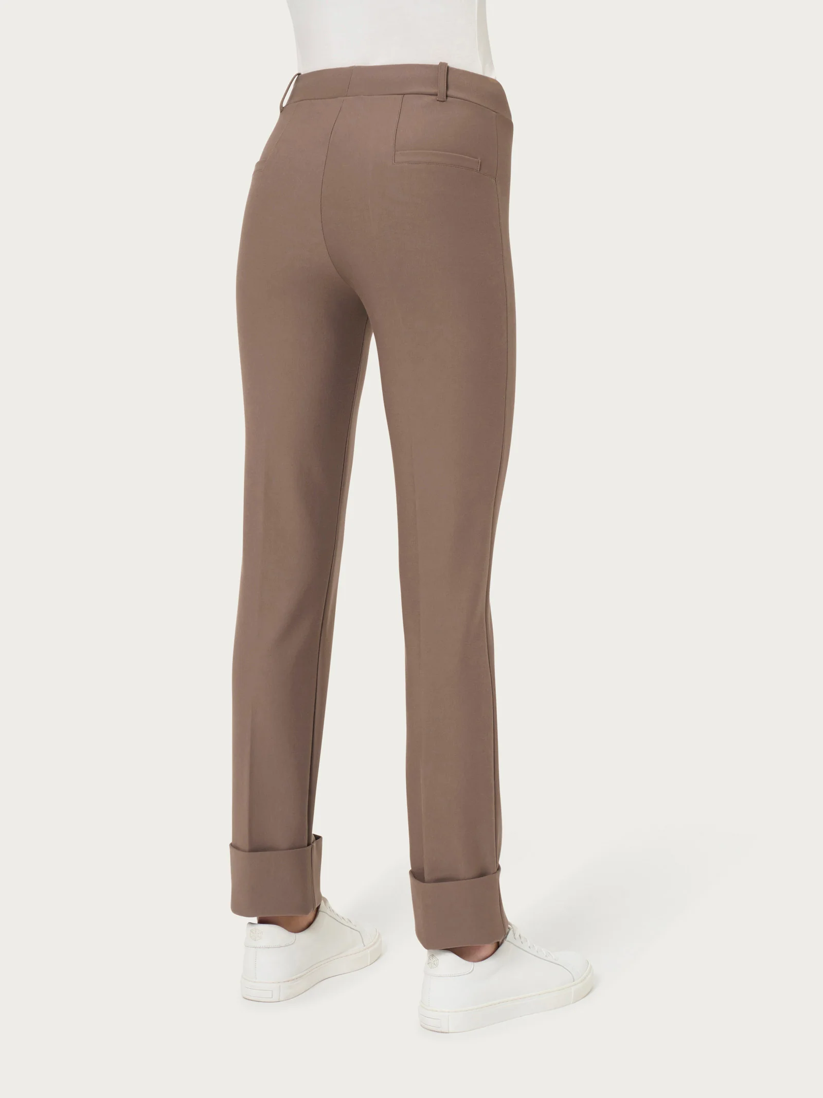 Pantalone slim dritto in Compact - Pine Bark - Image 2