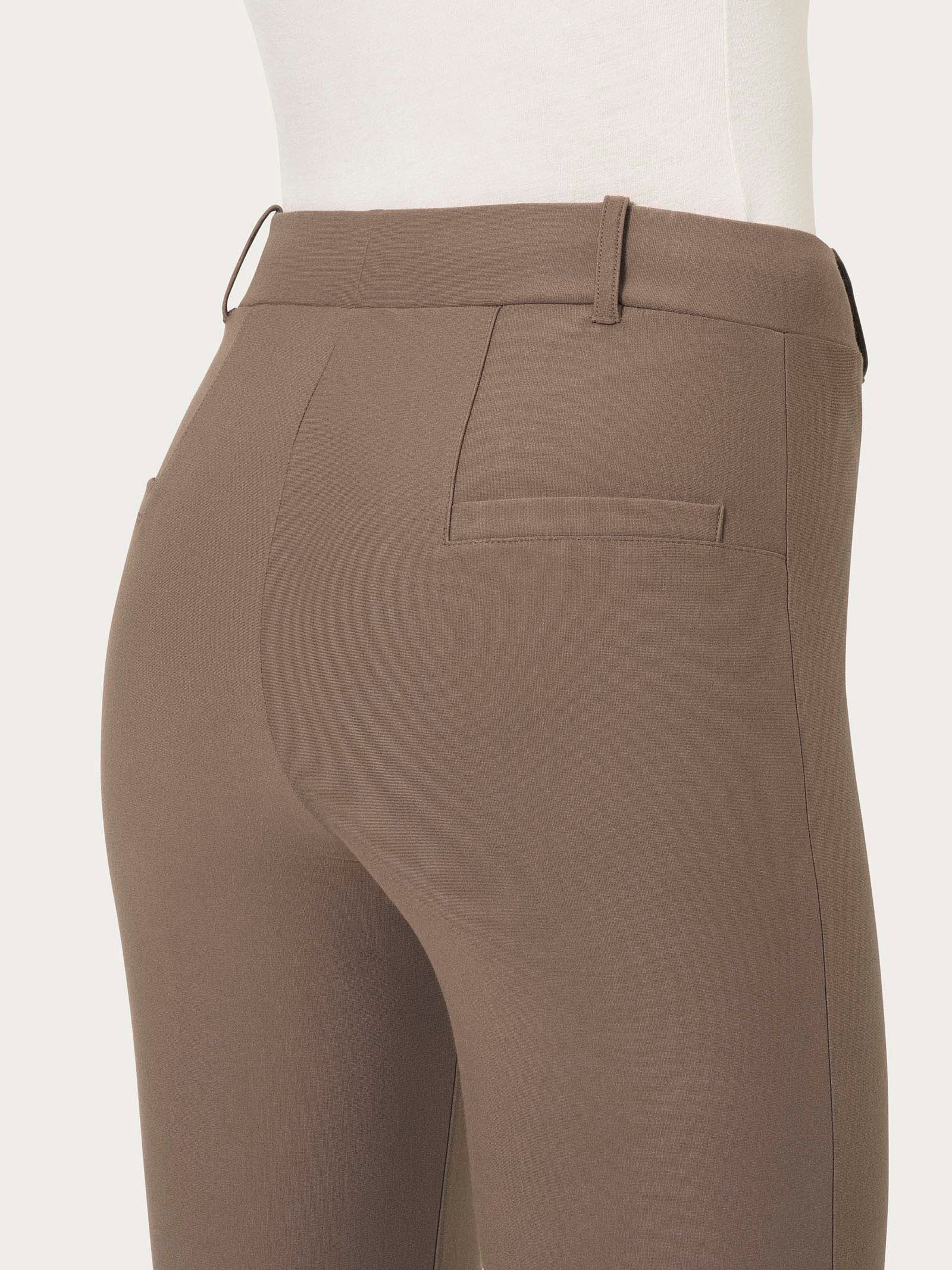 Pantalone slim dritto in Compact - Pine Bark - Image 3