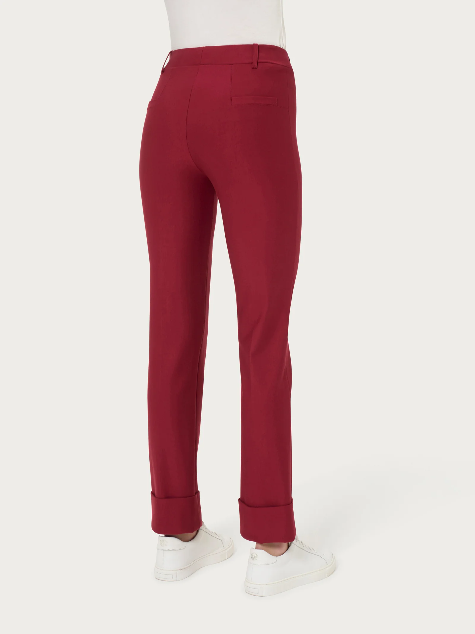 Pantalone slim dritto in Compact - Tibetan Red - Image 2