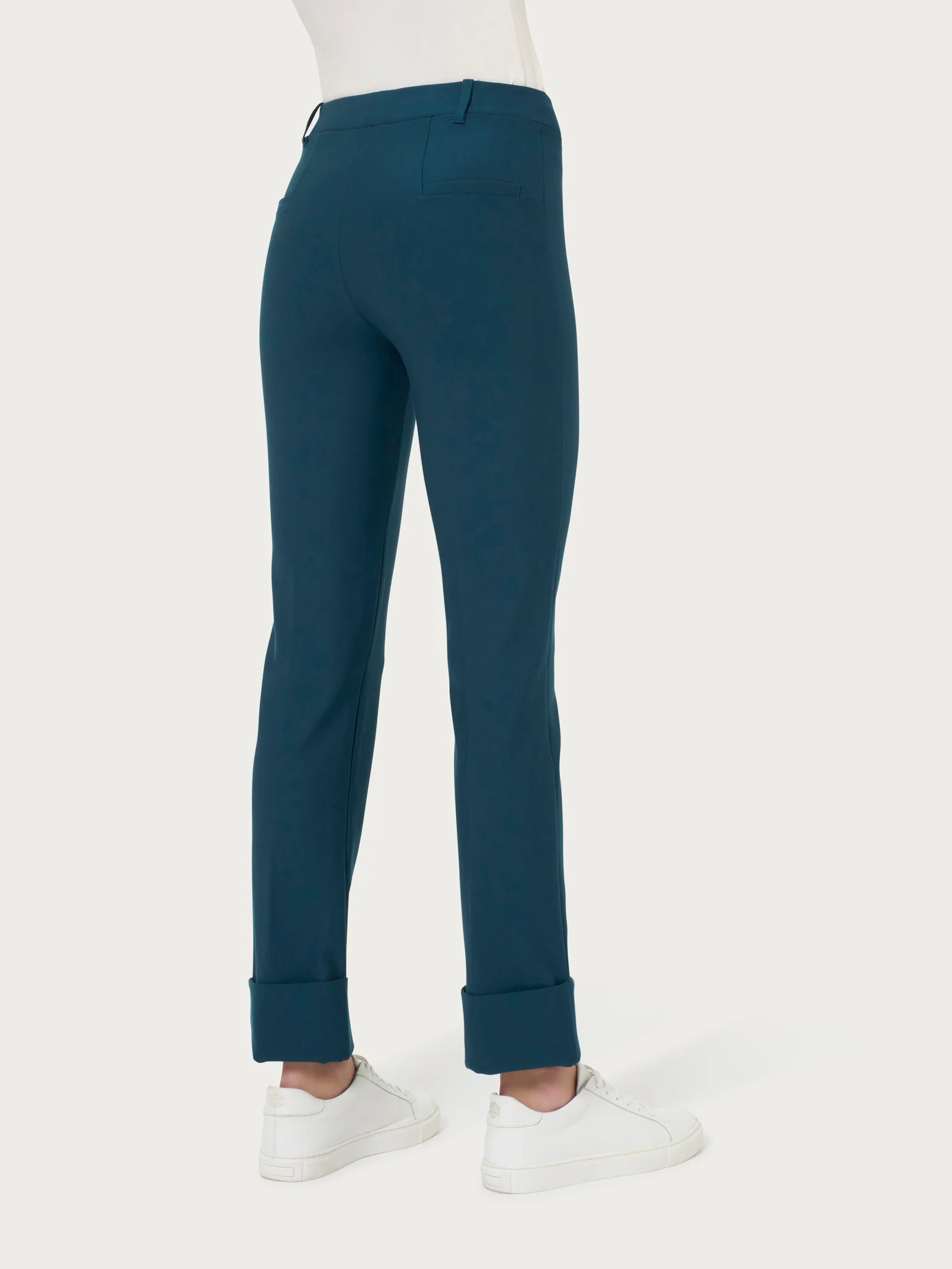 Pantalone slim dritto in Compact - Reflecting Pond - Image 2