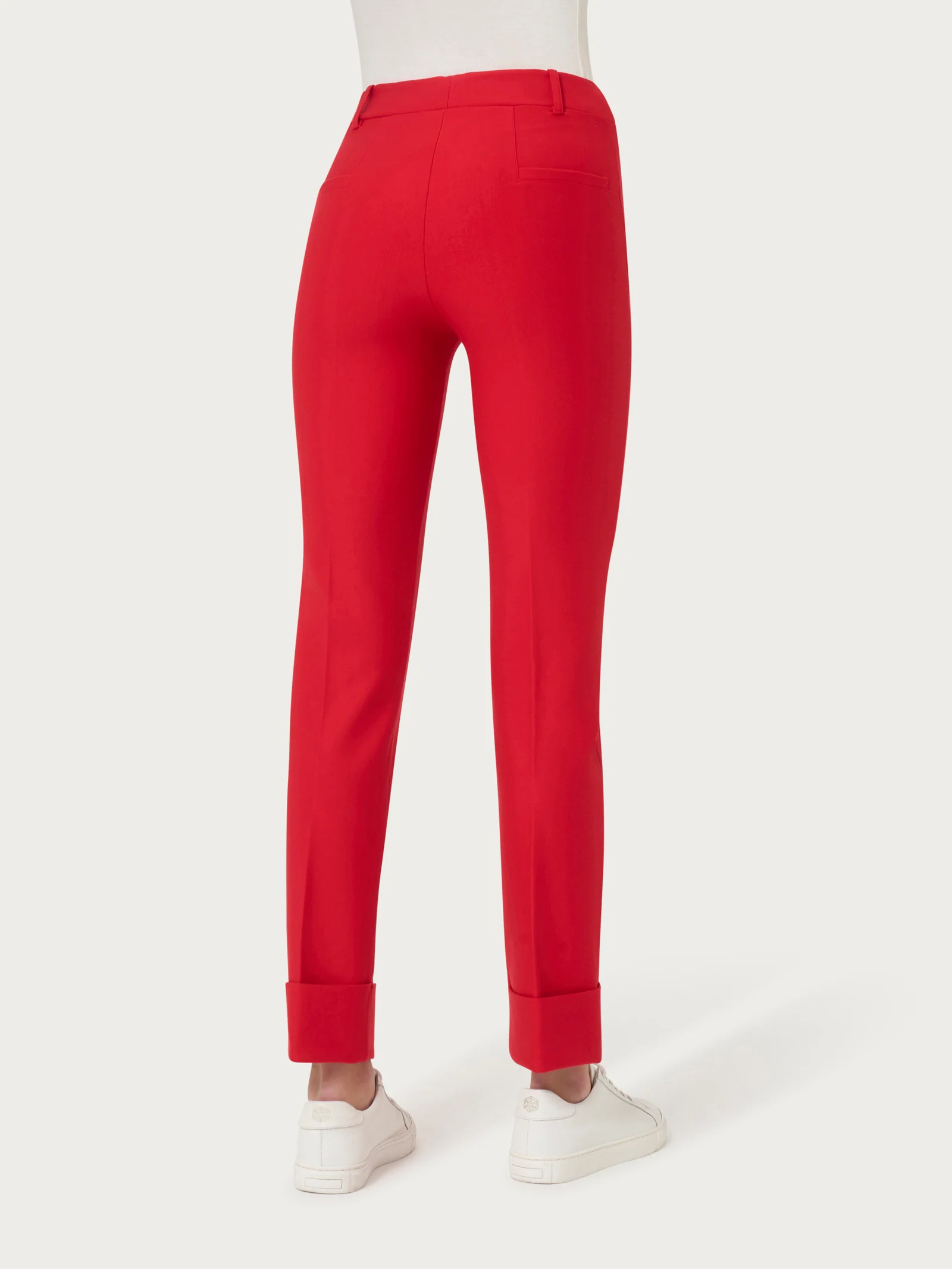 Pantalone slim dritto in Compact - Salsa - Image 2