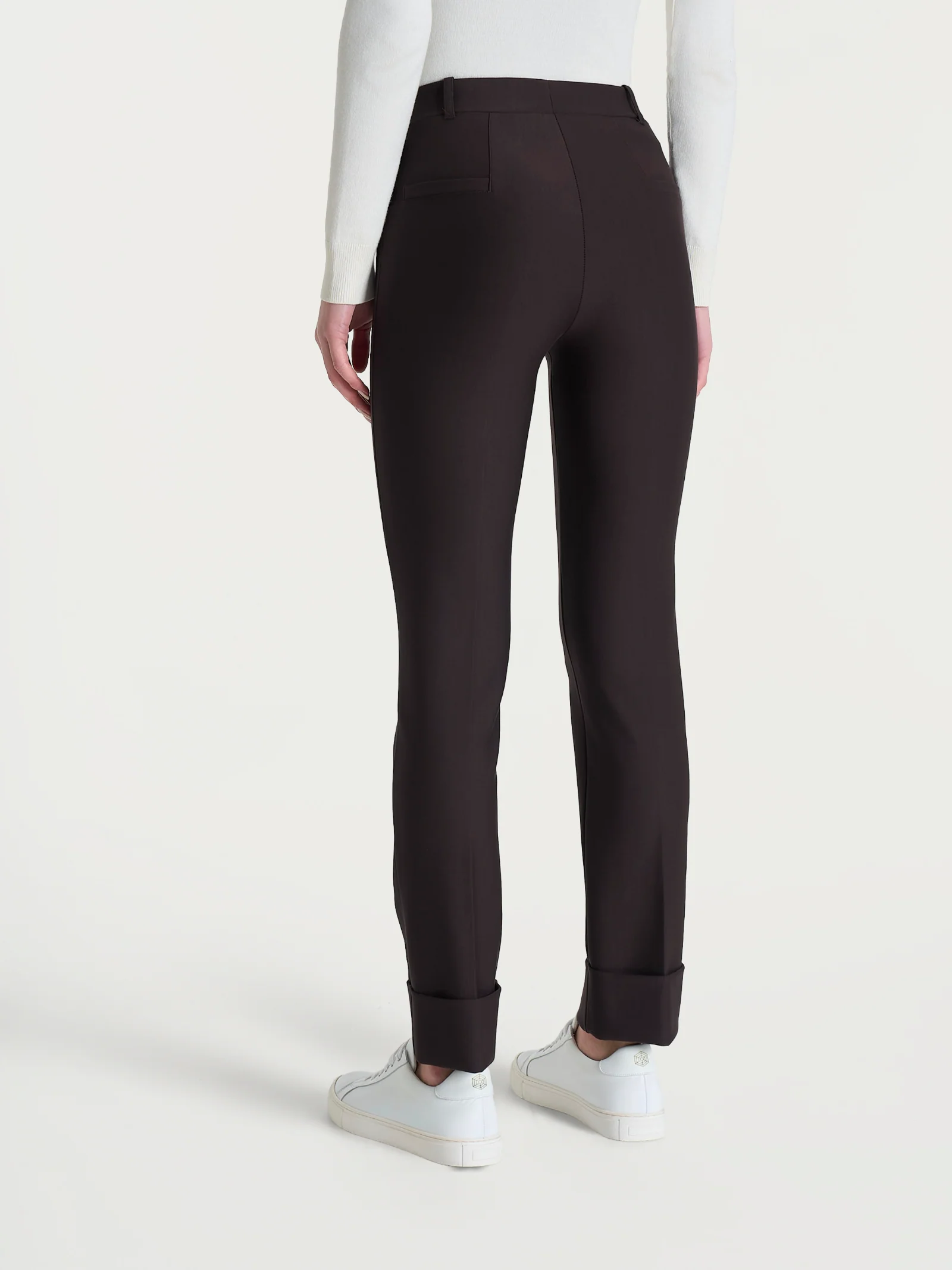 Pantalone slim dritto in Compact - Chocolate Torte - Image 2