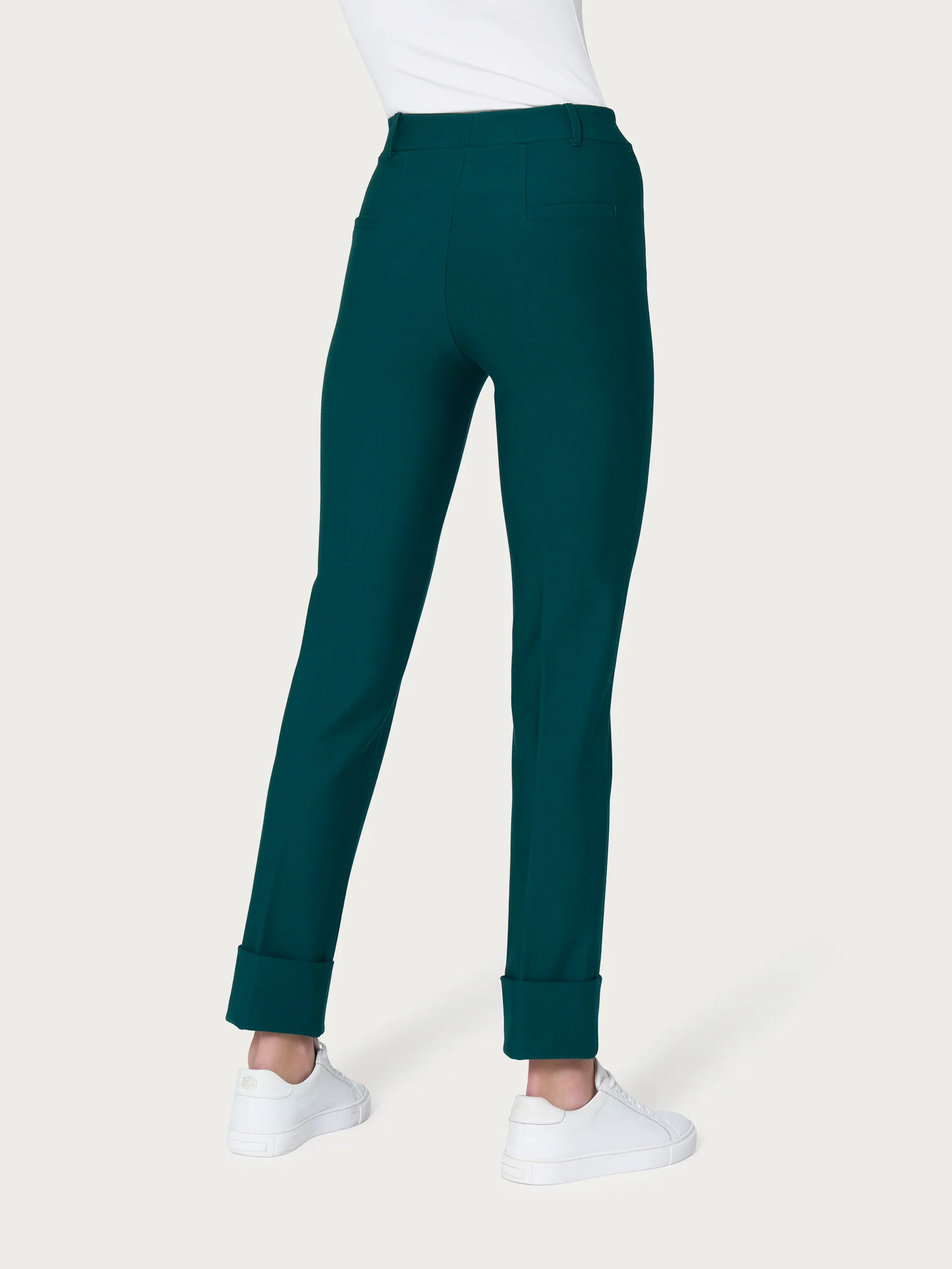 Pantalone slim dritto in Compact - Rain Forest - Image 2