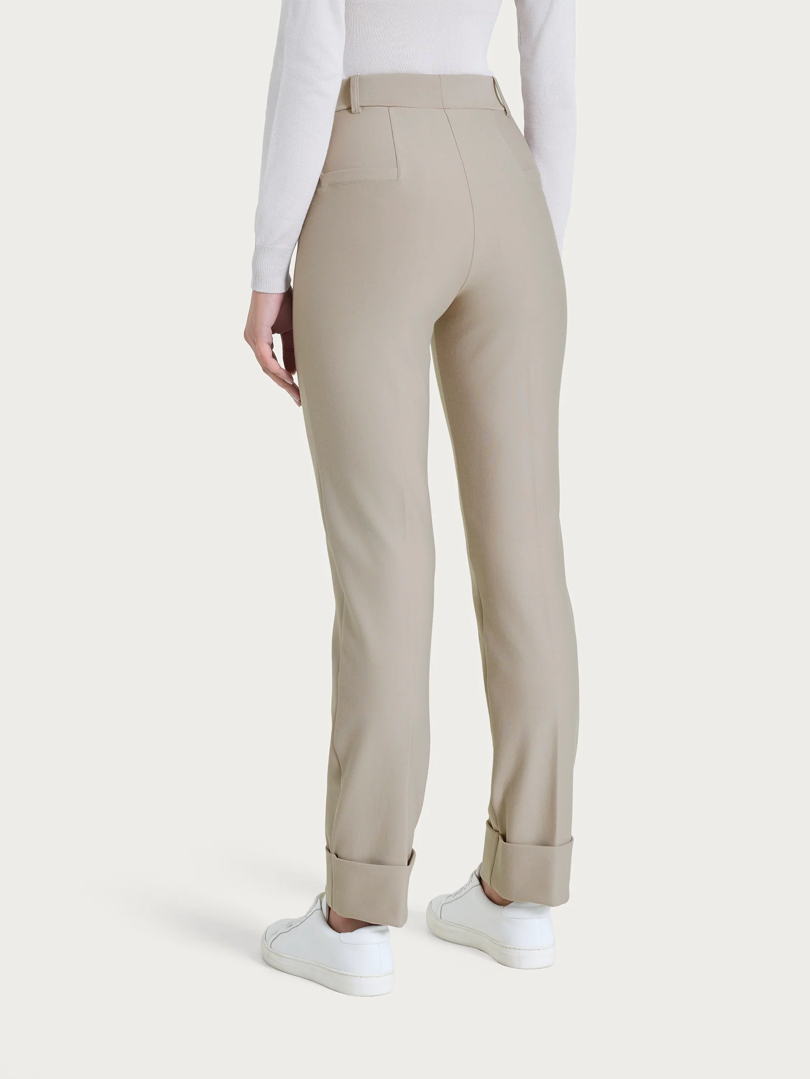 Pantalone slim dritto in Compact - String - Image 2