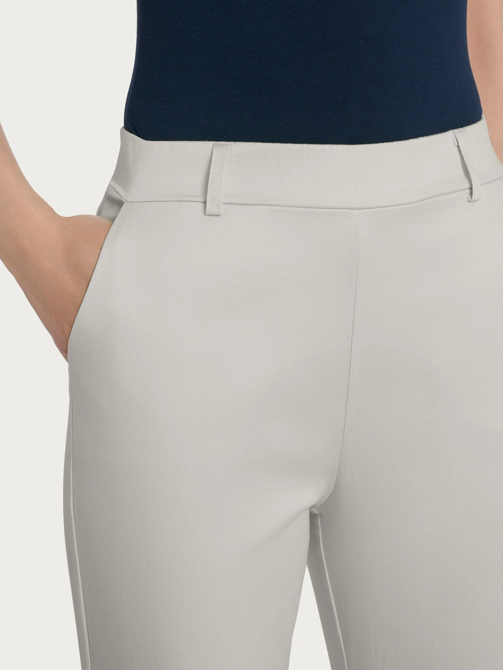 Pantalone slim dritto in Satin Power - Dawn Blue - Image 3
