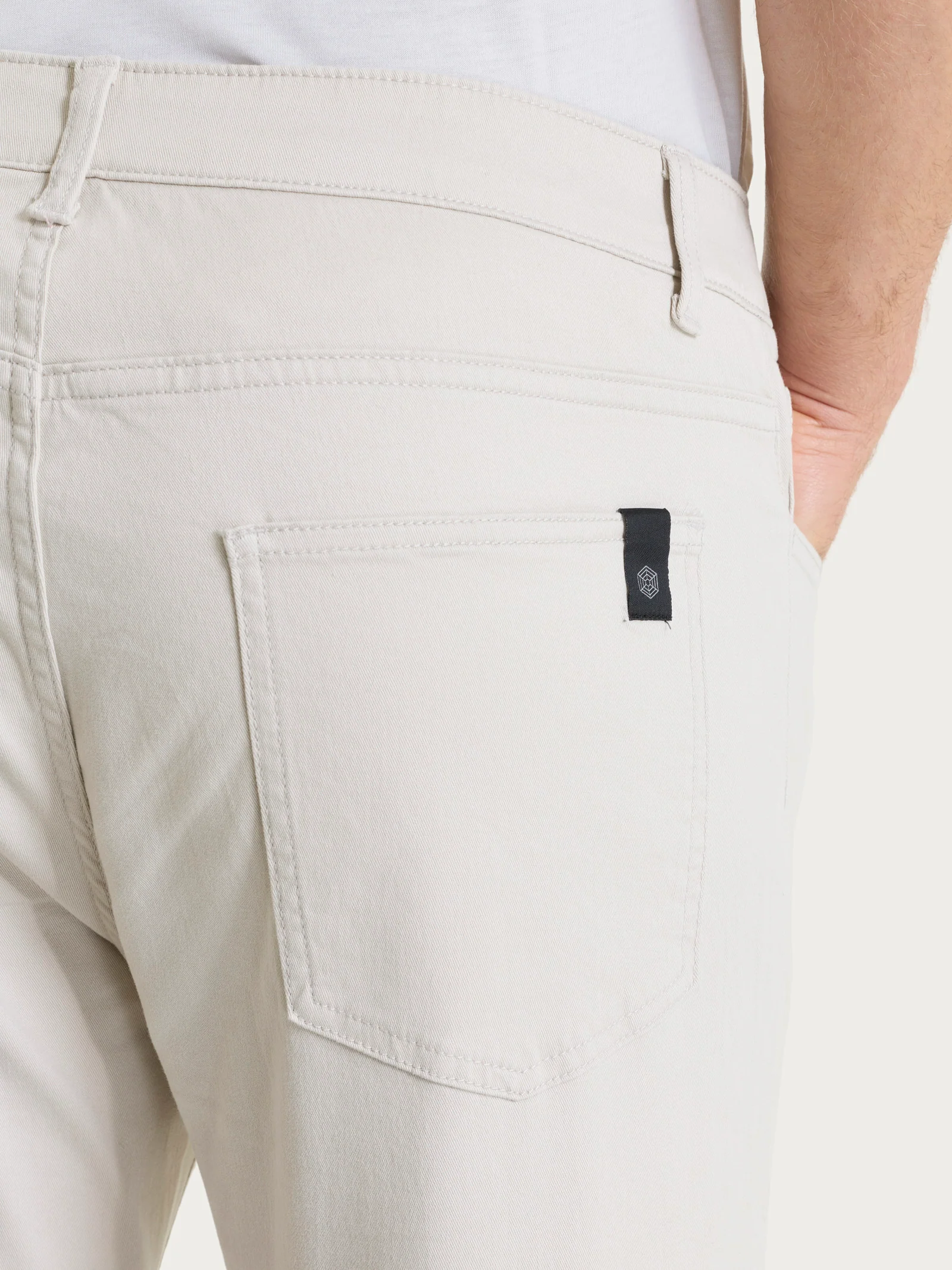 Pantaloni 5 Tasche in Twill di Eco Cotton - Champignon - Image 3
