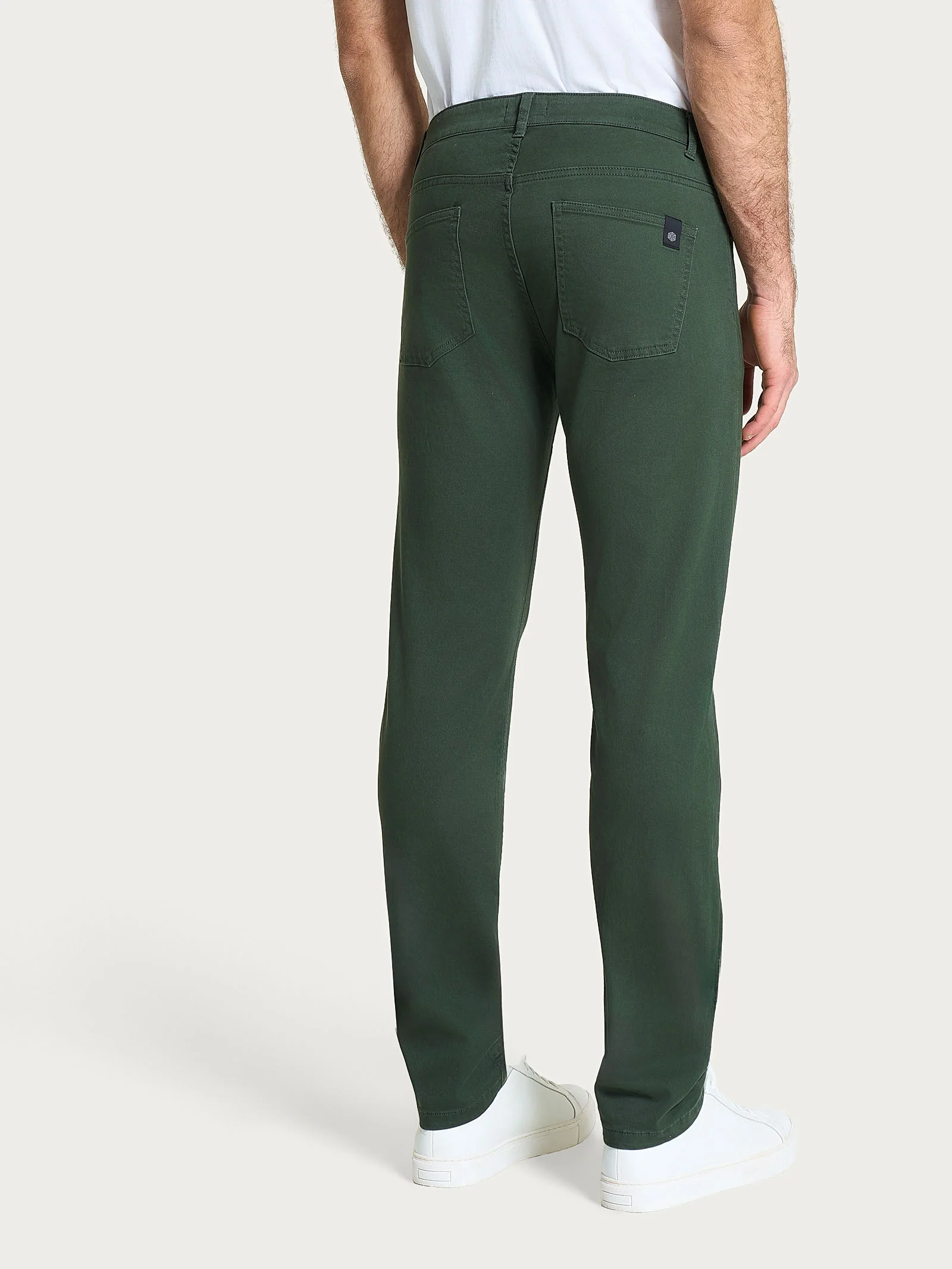 Pantaloni 5 Tasche in Twill di Eco Cotton -  Kombu Green - Image 2