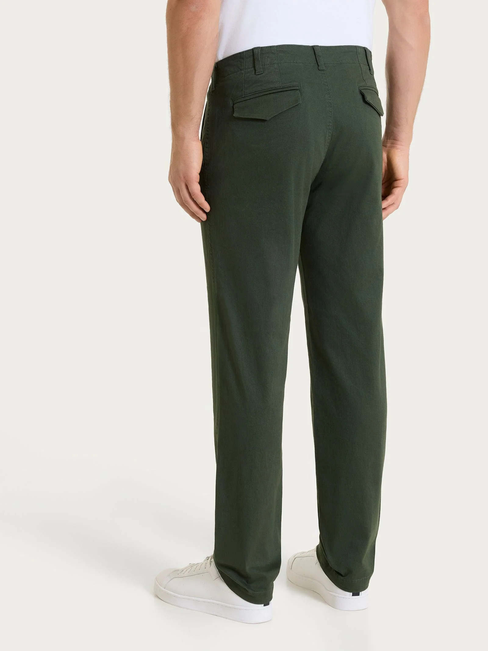 Pantaloni Chino in Twill di Eco Cotton -  Kombu Green - Image 2