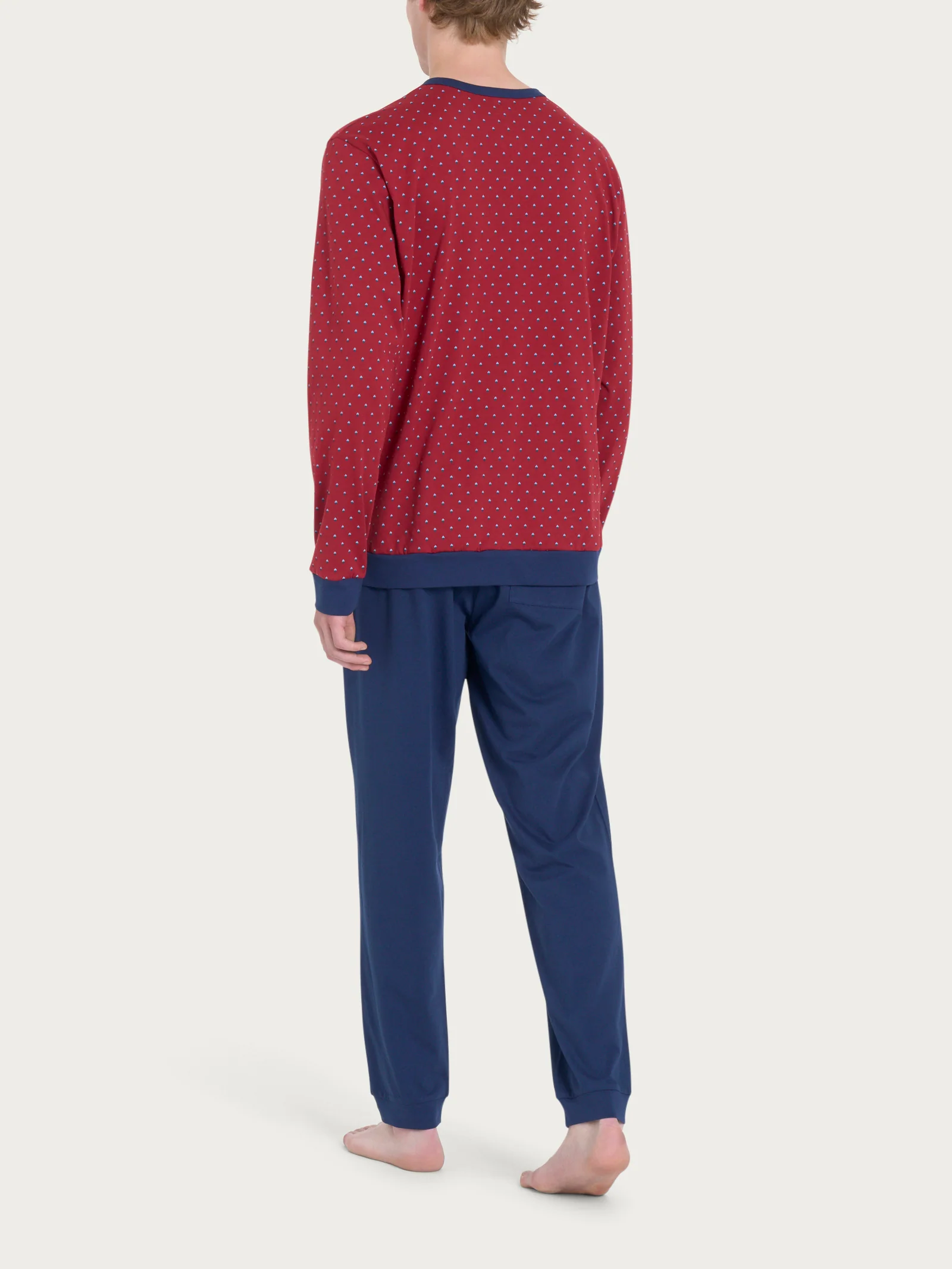 Pigiama a serafino con stile geometrico in Jersey di Cotone 58-60 - Fant. Biking Red - Image 2