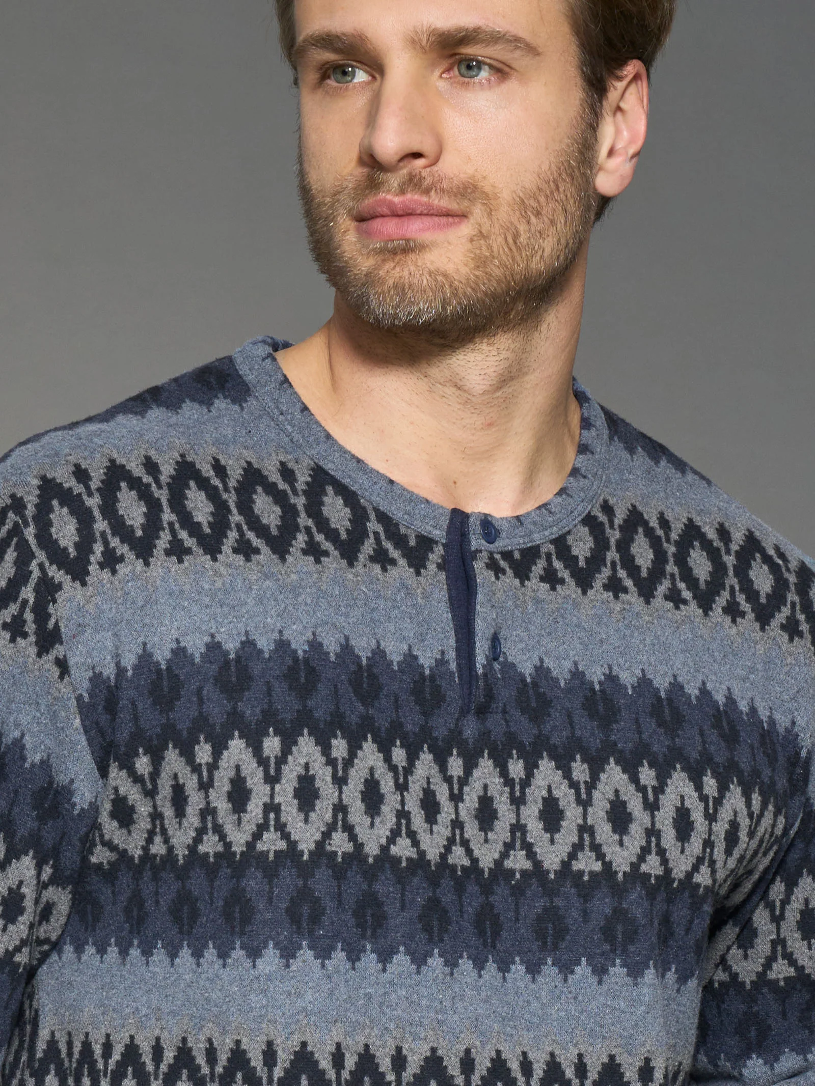 Pigiama a serafino in Cotton Eco Pile - Fant.Fucile Mel. - Image 3