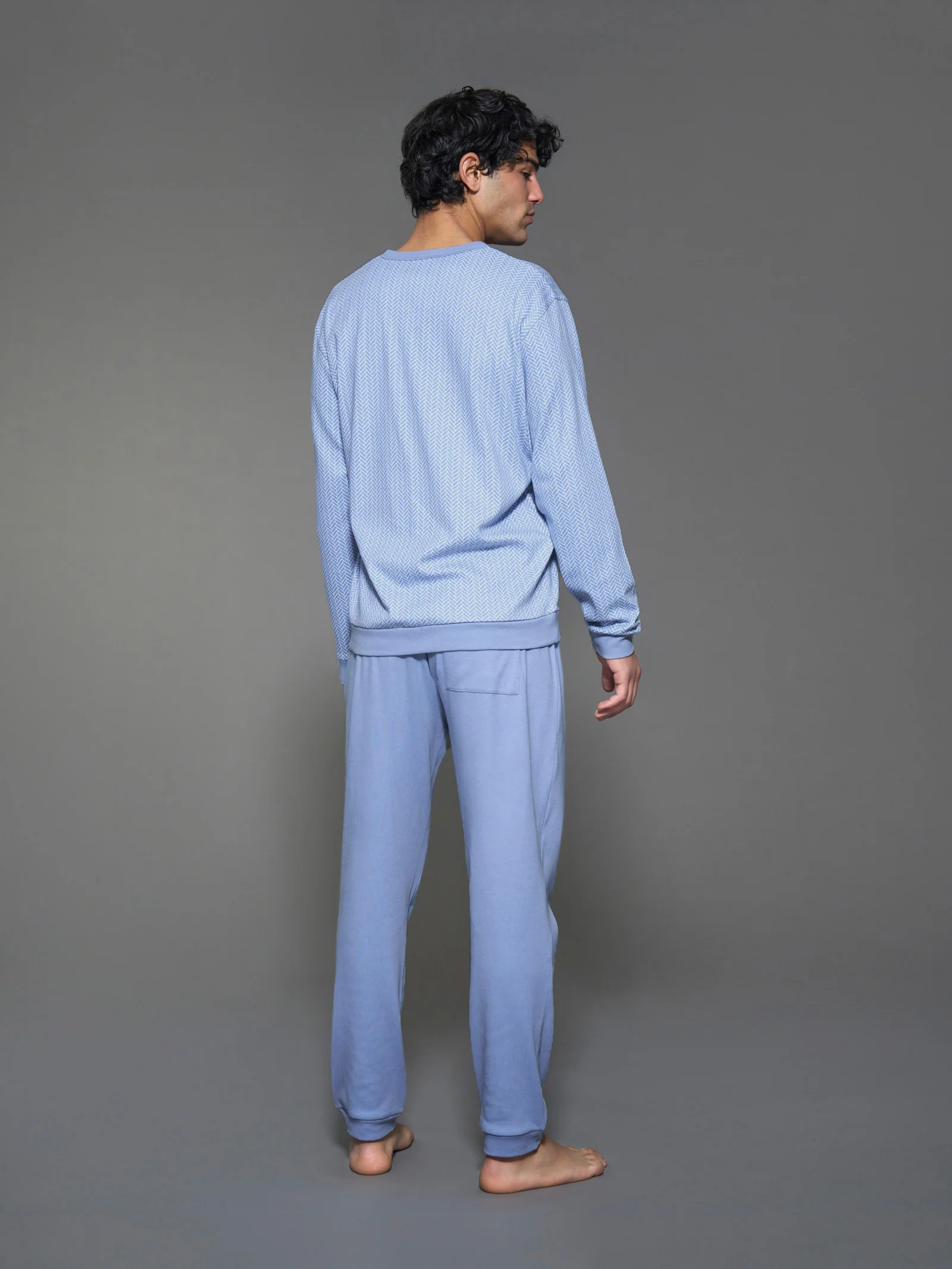 Pigiama a serafino in interlock di caldo cotone - Fant. Lavender Lustre - Image 2