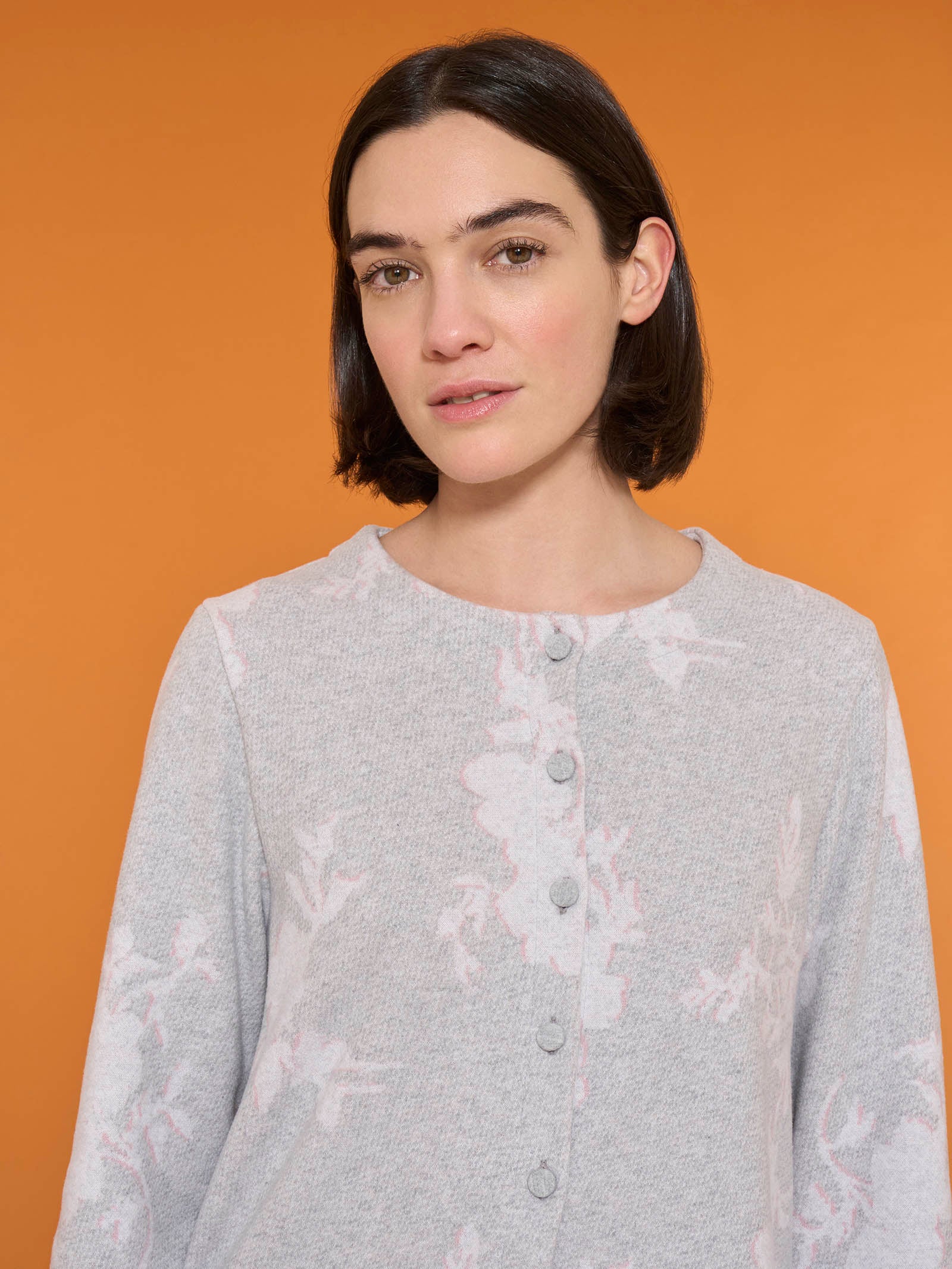 Pigiama aperto con fantasia floreale in cotton eco pile - Fant.Vapore Mel. - Image 3