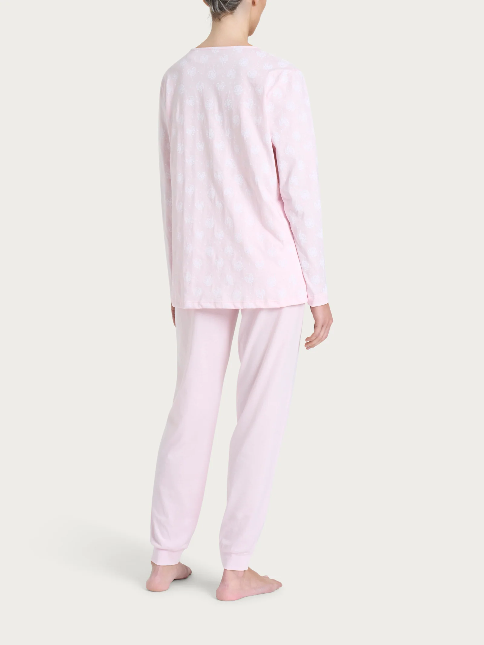 Pigiama aperto con scollo a V e soffioni in Jersey di Cotone - Fant. Pink a boo - Image 2