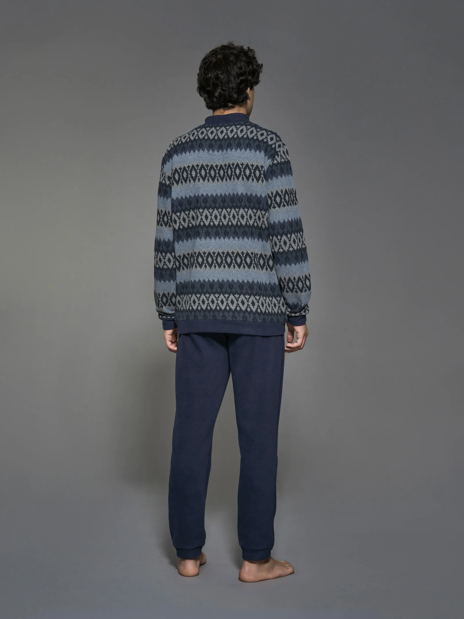 Pigiama aperto in Cotton Eco Pile - Fant.Fucile Mel. - Image 2