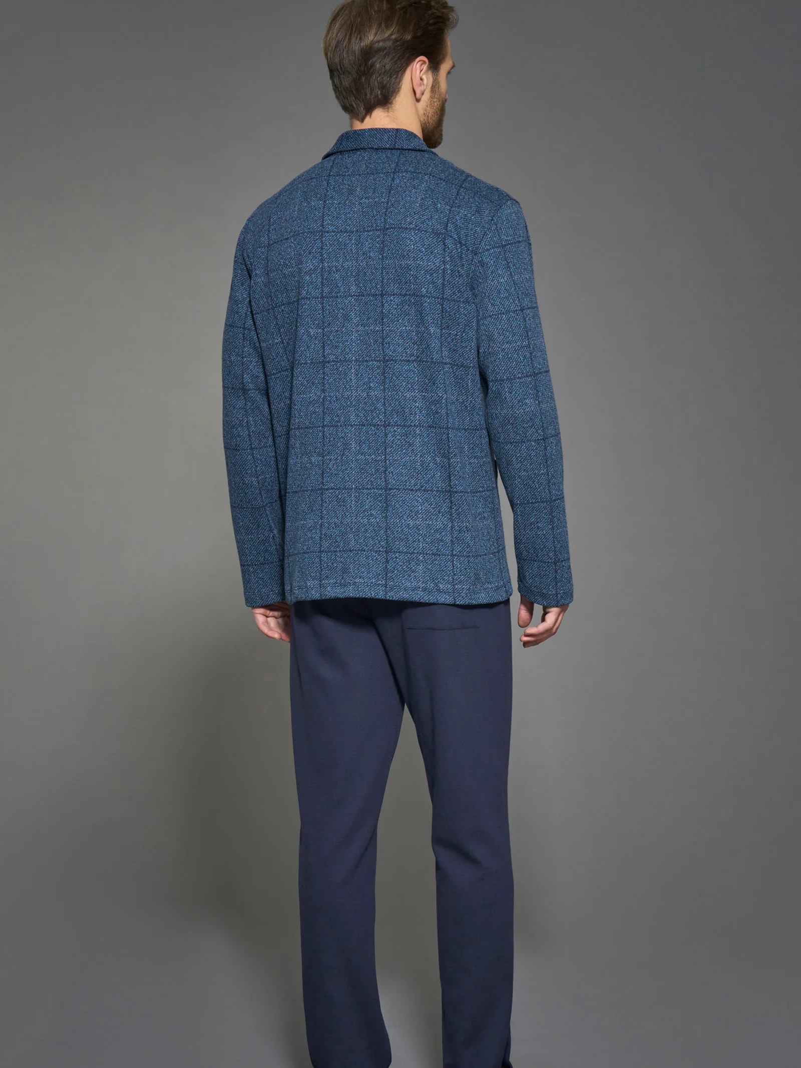 Pigiama aperto in Cotton Eco Pile - Fant.Denim - Image 2