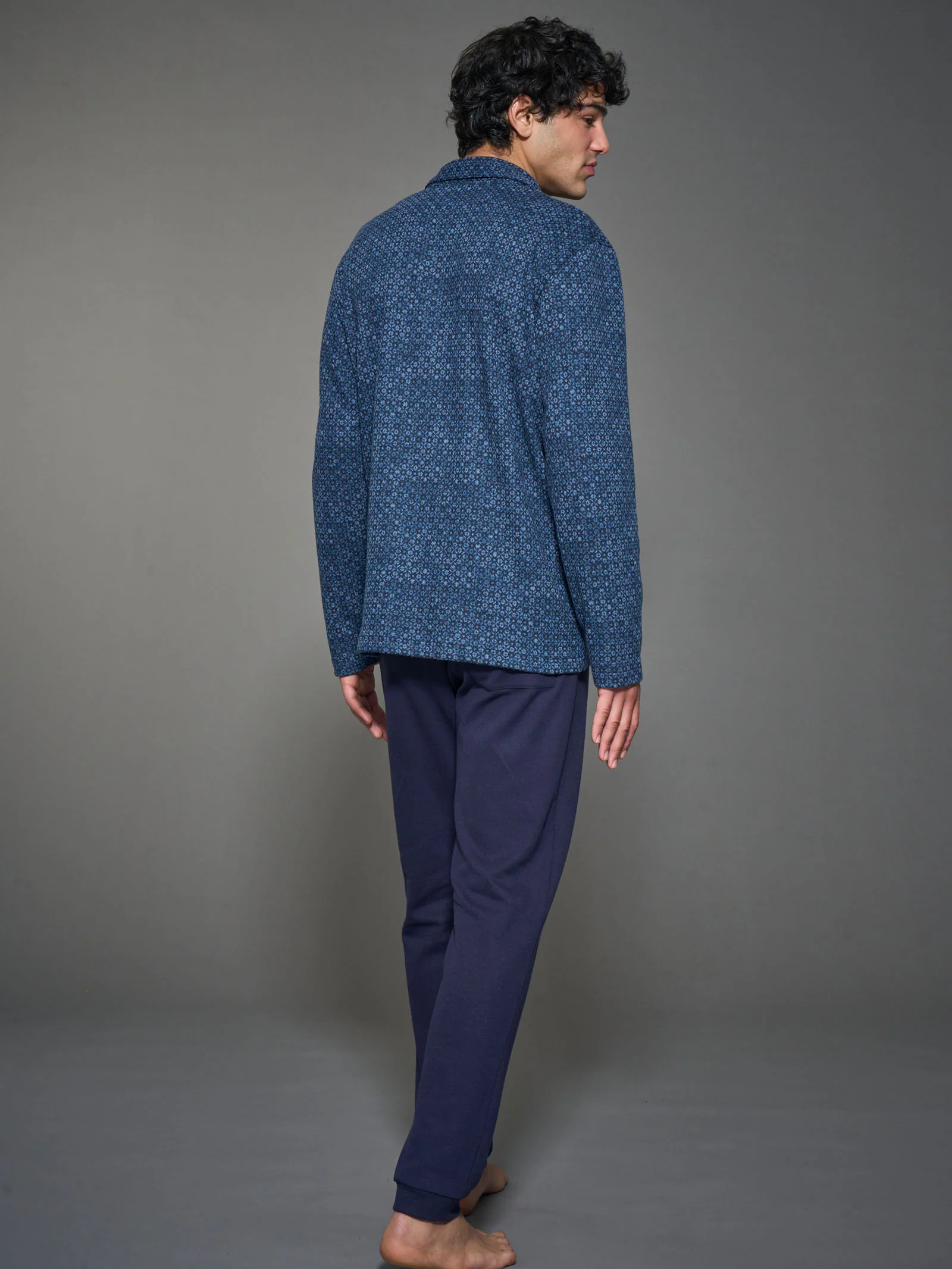 Pigiama aperto in Cotton Eco Pile - Fant.Delave' - Image 2