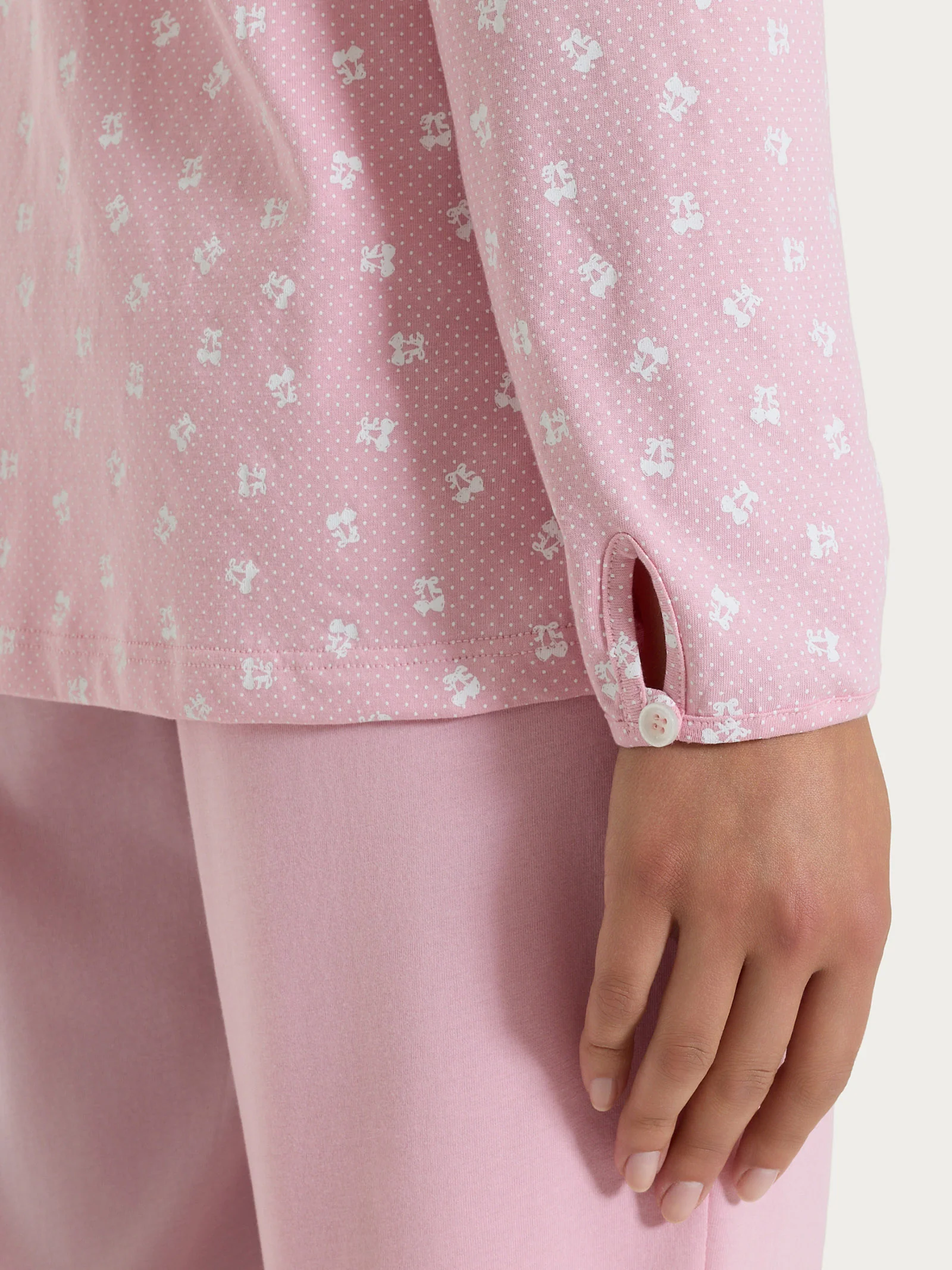 Pigiama aperto in fantasia in Jersey di cotone 40-50 - Fant. Cameo Pink - Image 6