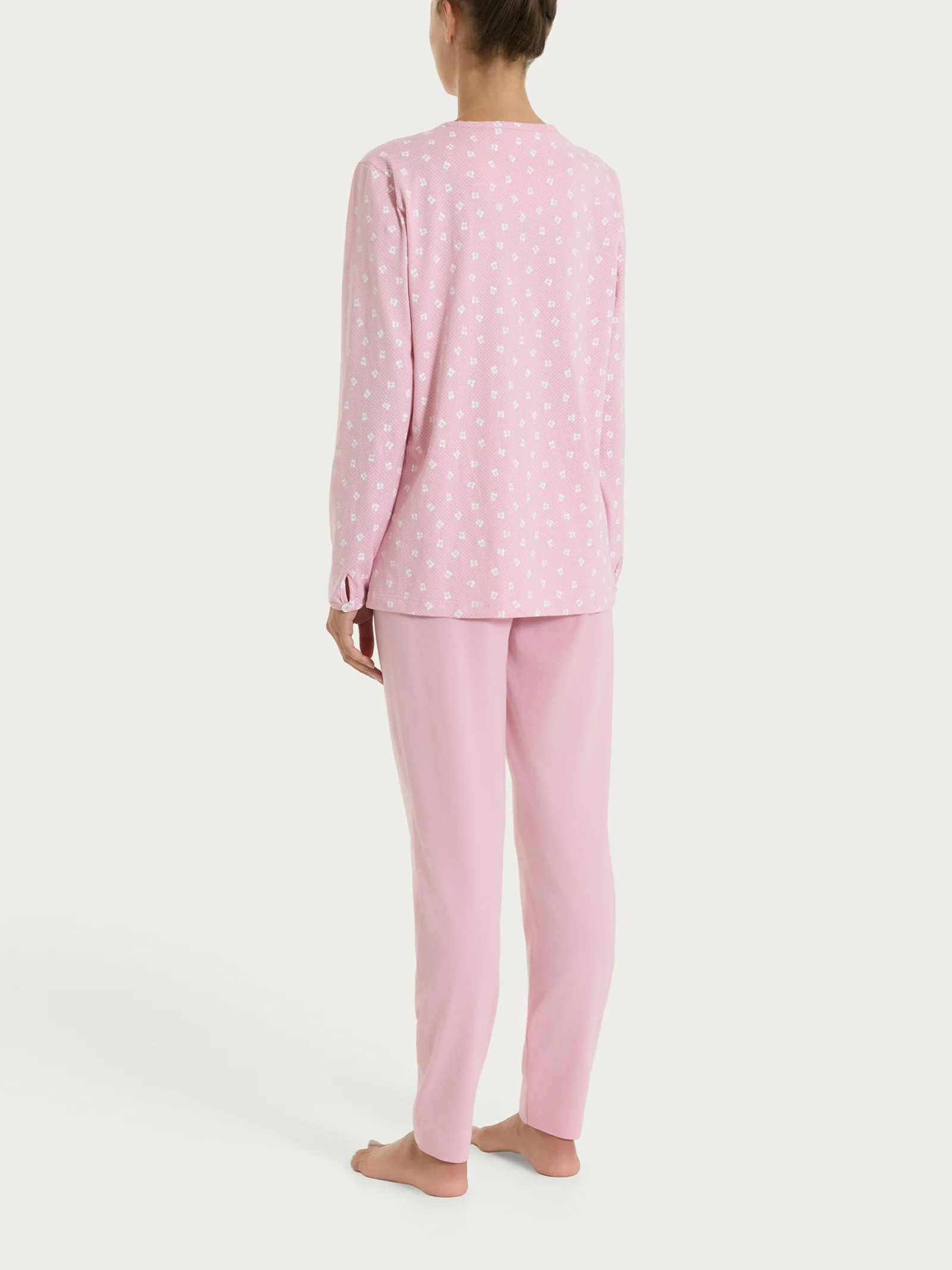 Pigiama aperto in fantasia in Jersey di cotone 52-56 - Fant. Cameo Pink - Image 3