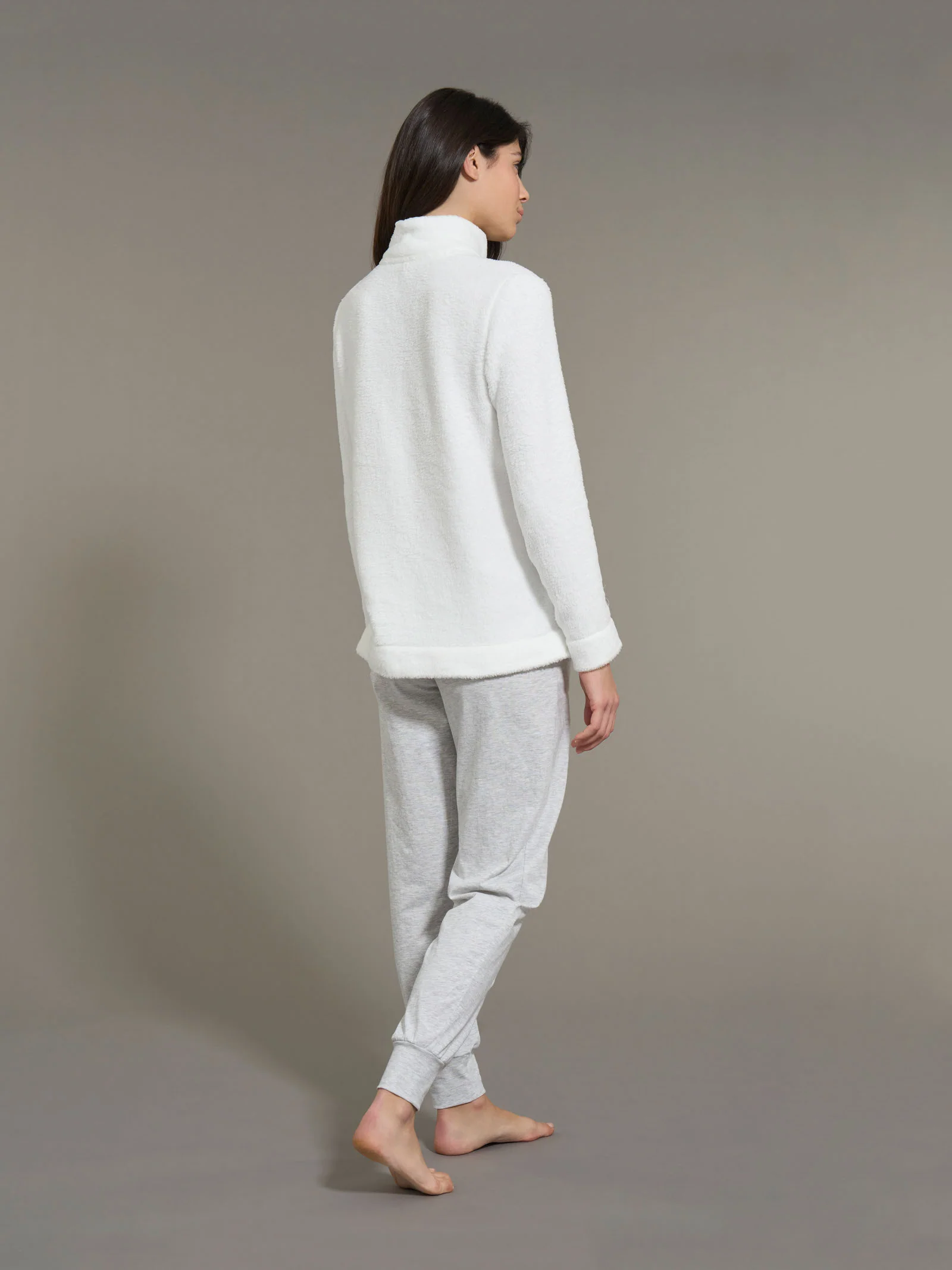 Pigiama aperto in Polar Fleece  - Avorio - Image 2