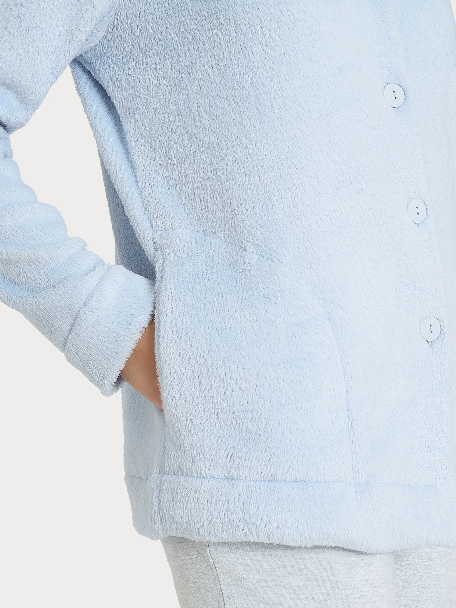 Pigiama aperto in Polar Fleece  - Avorio - Image 4