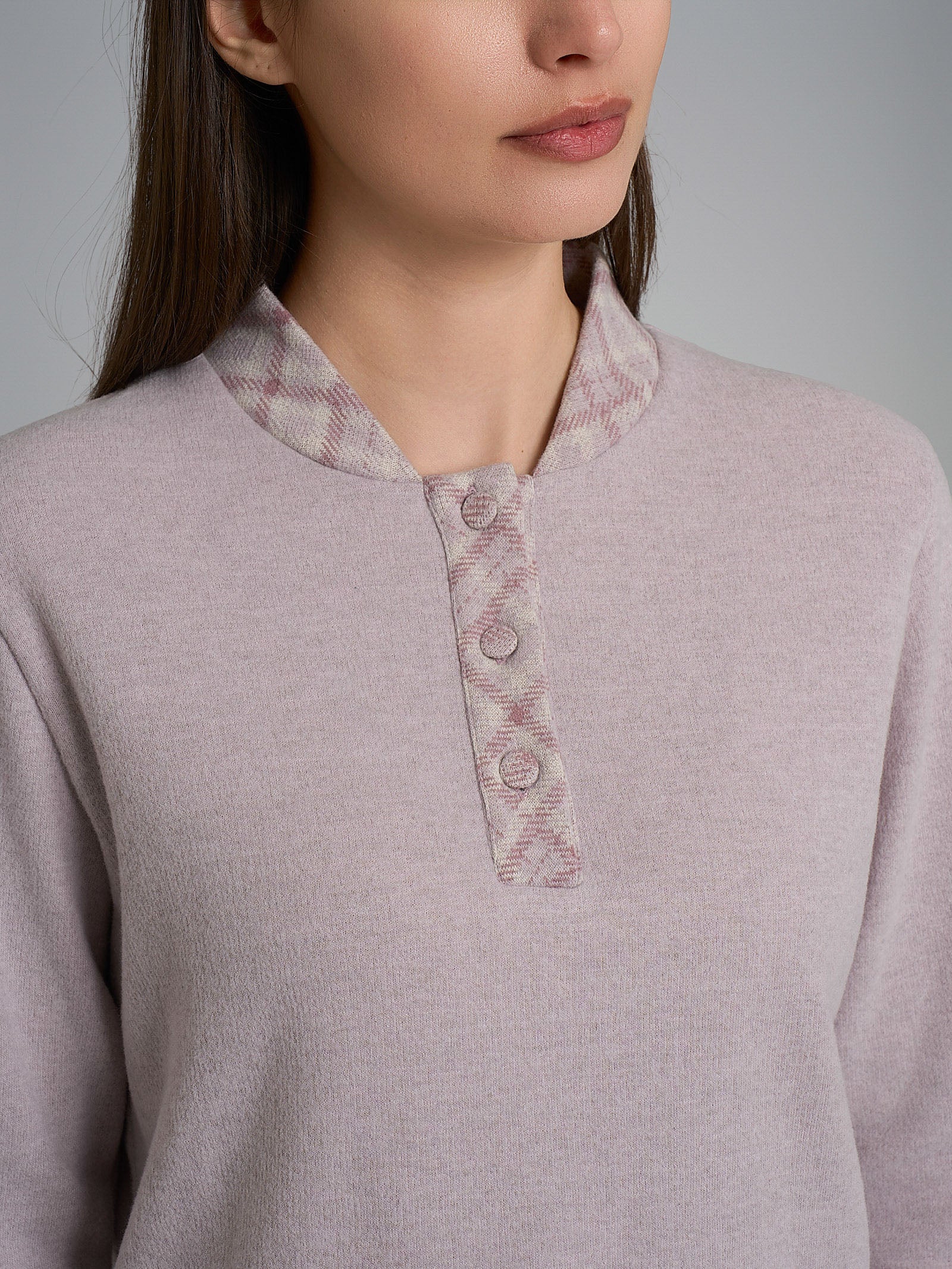 Pigiama collo a serafino con bordo in Cotton Eco Pile - Fant.Mirtillo - Image 3