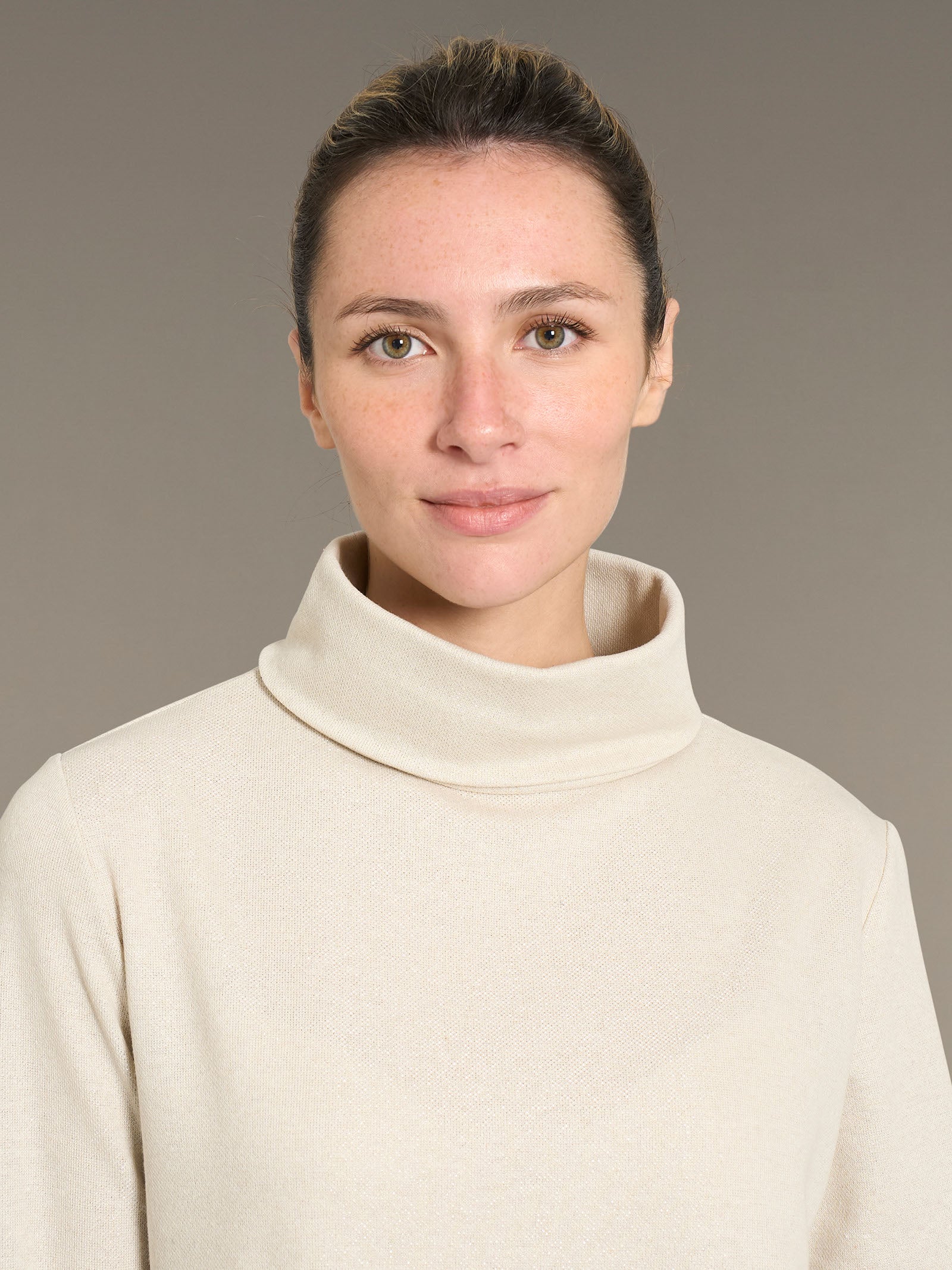Pigiama con collo a vulcano in Cotton Eco Pile e Lurex - Off White - Image 3