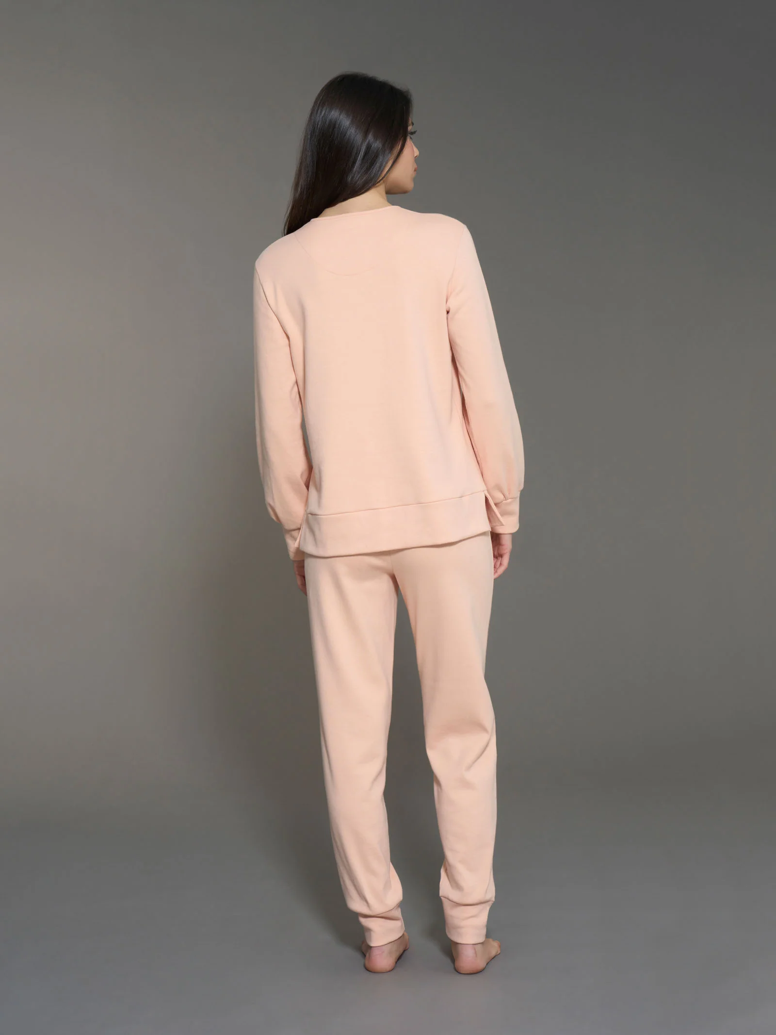 Pigiama con scollo a goccia in interlock di cotone - Almost Apricot - Image 2