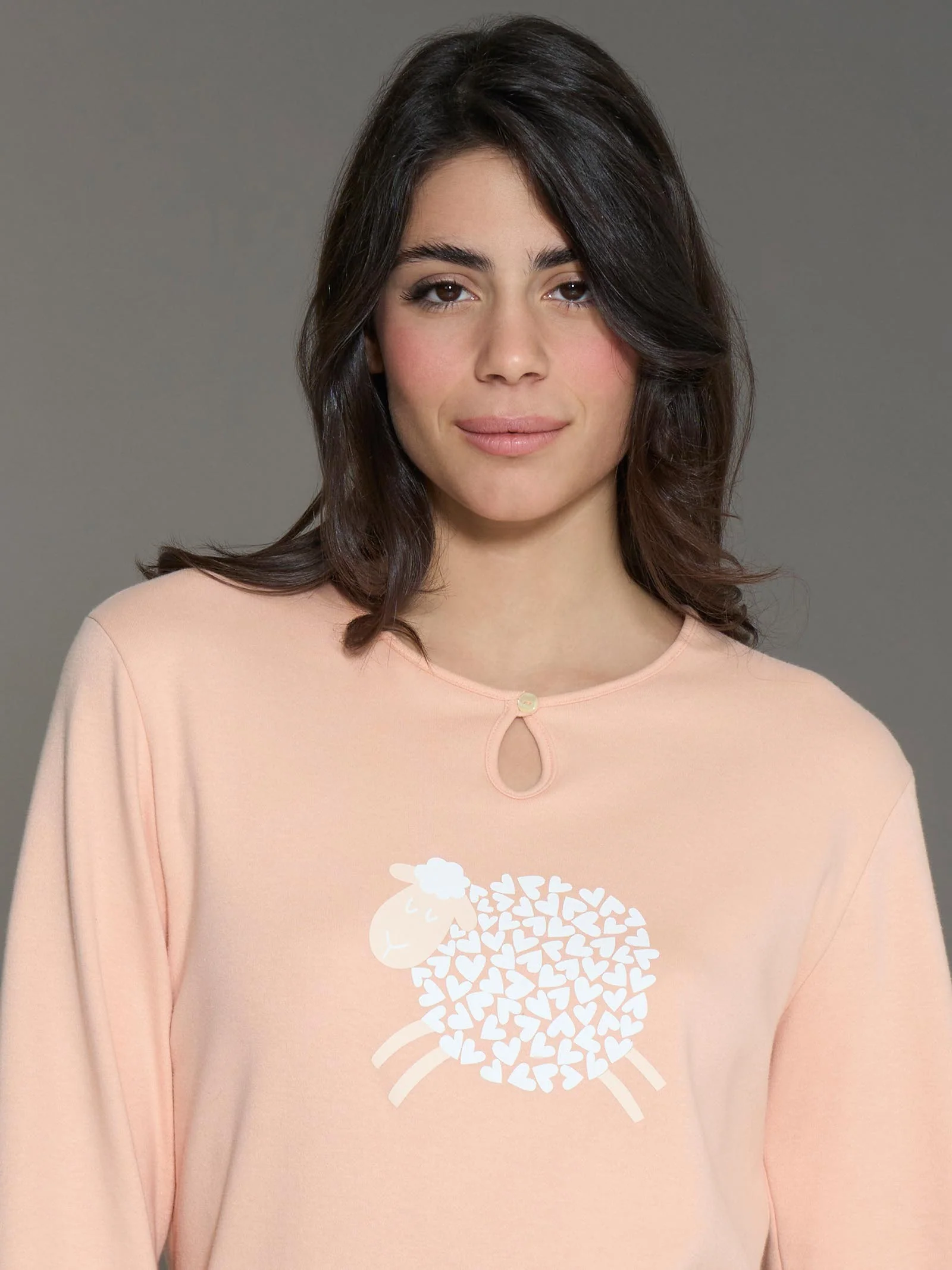 Pigiama con scollo a goccia in interlock di cotone - Almost Apricot - Image 3