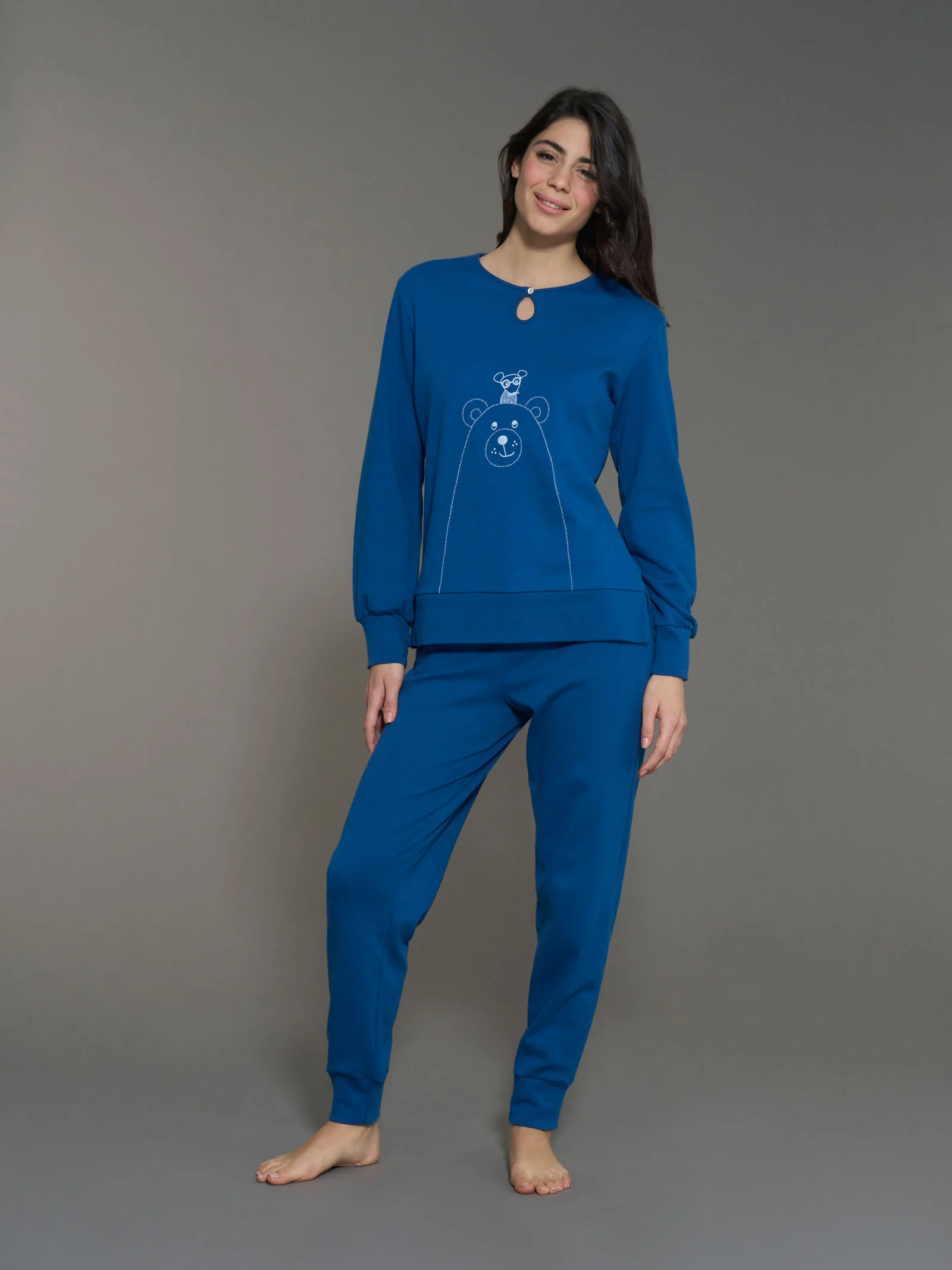 Pigiama con scollo a goccia in interlock di cotone - Set Sail
