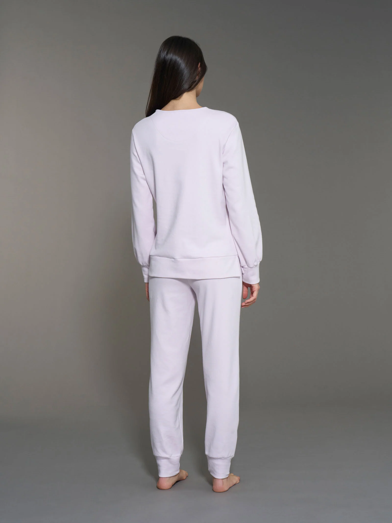 Pigiama con scollo a goccia in interlock di cotone - Lavender Fog - Image 2