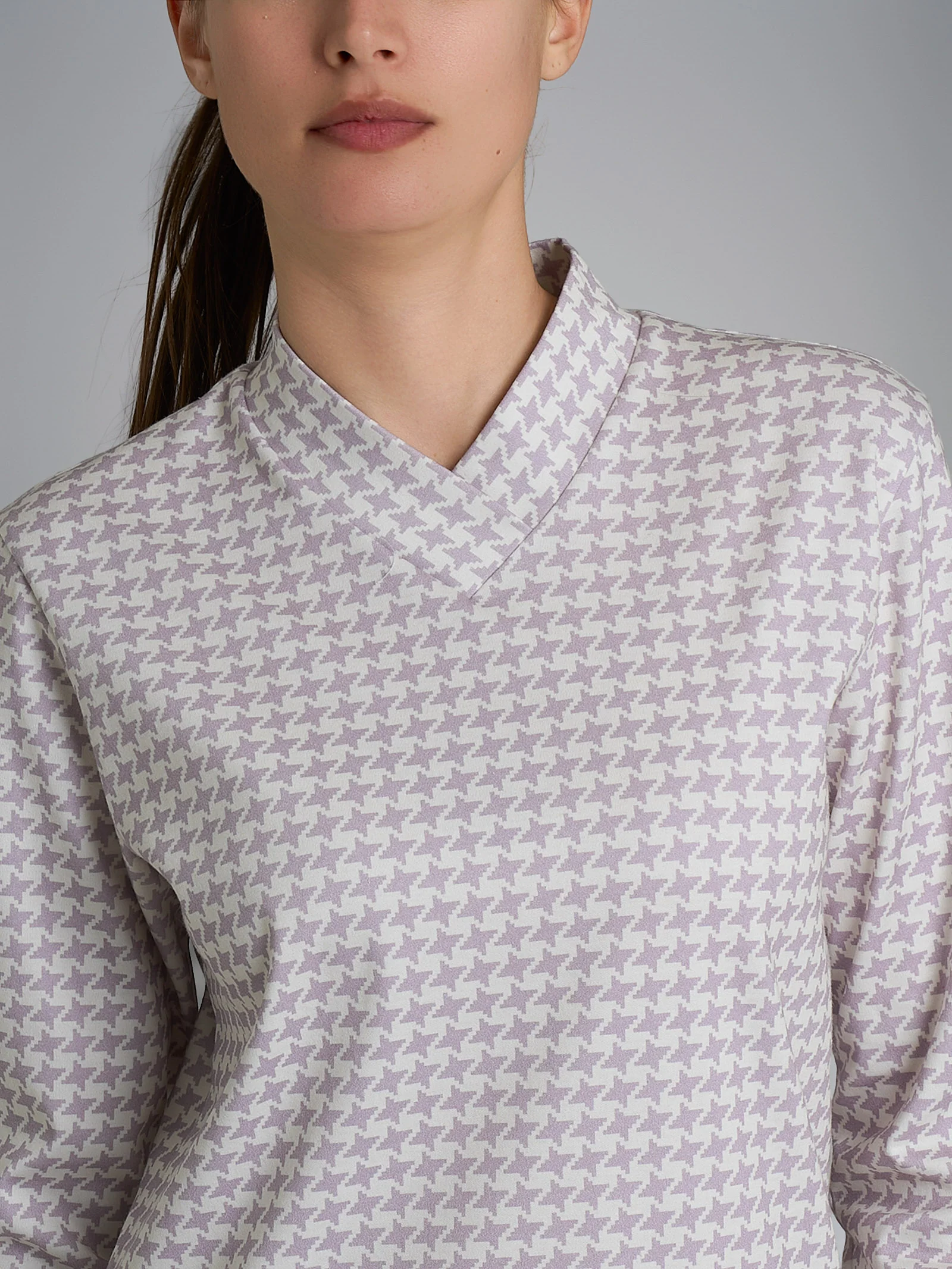 Pigiama con scollo a V in Interlock di cotone - Fant. Lavender Blue Crocette - Image 3