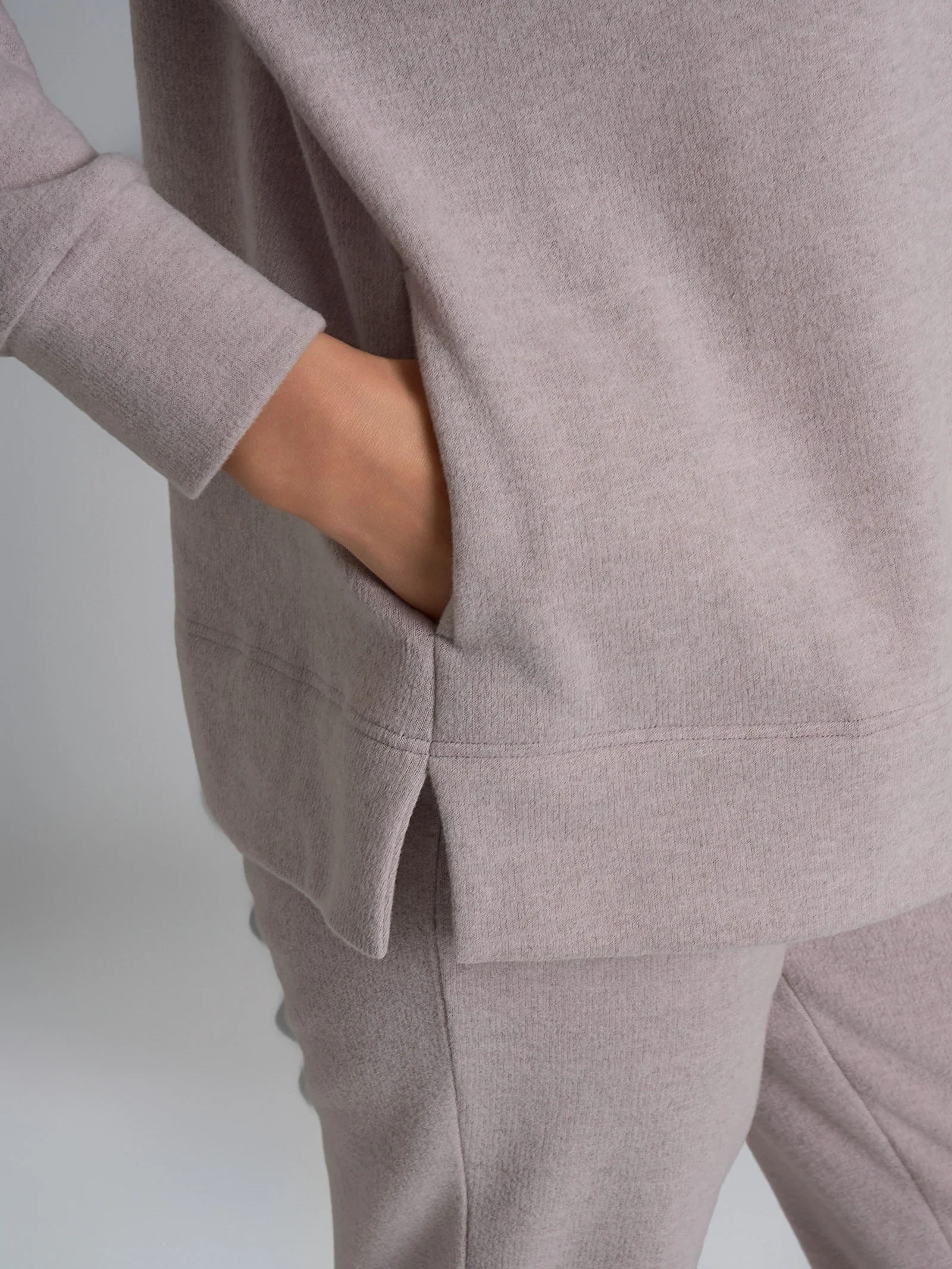 Pigiama con zip in tinta unita in Cotton Eco Pile - Mirtillo - Image 3