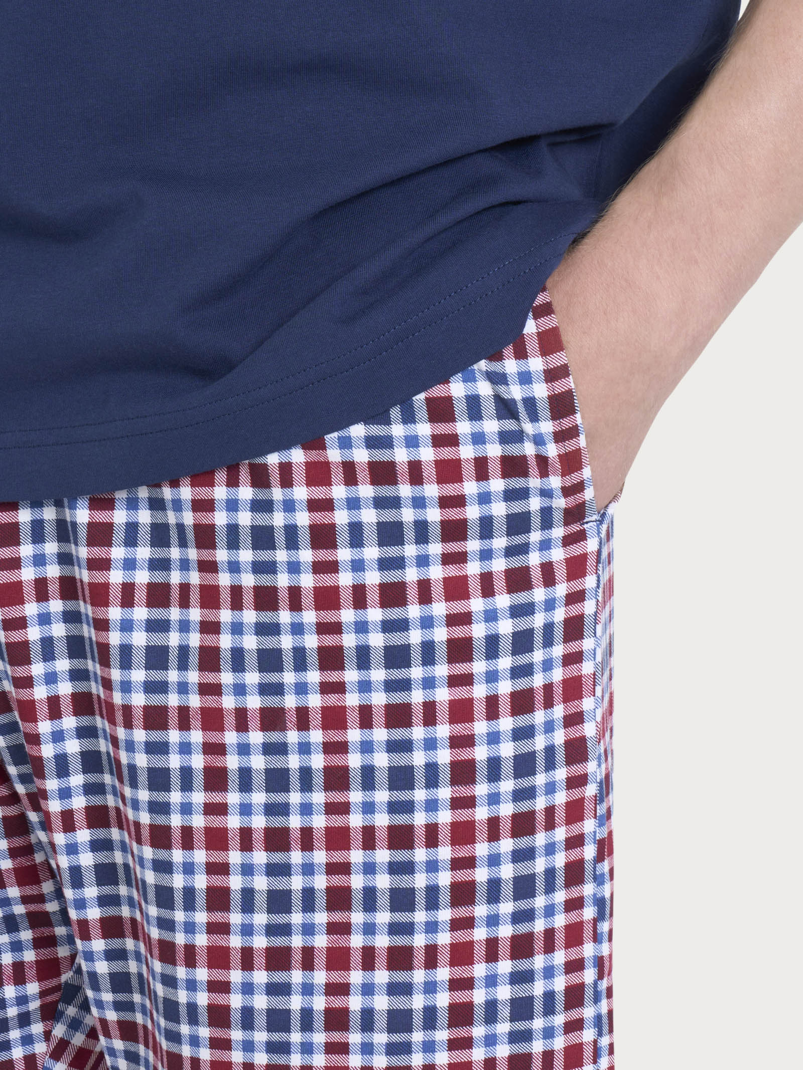 Pigiama corto con fantasia check in Jersey di Cotone - Fant. Biking Red - Image 3