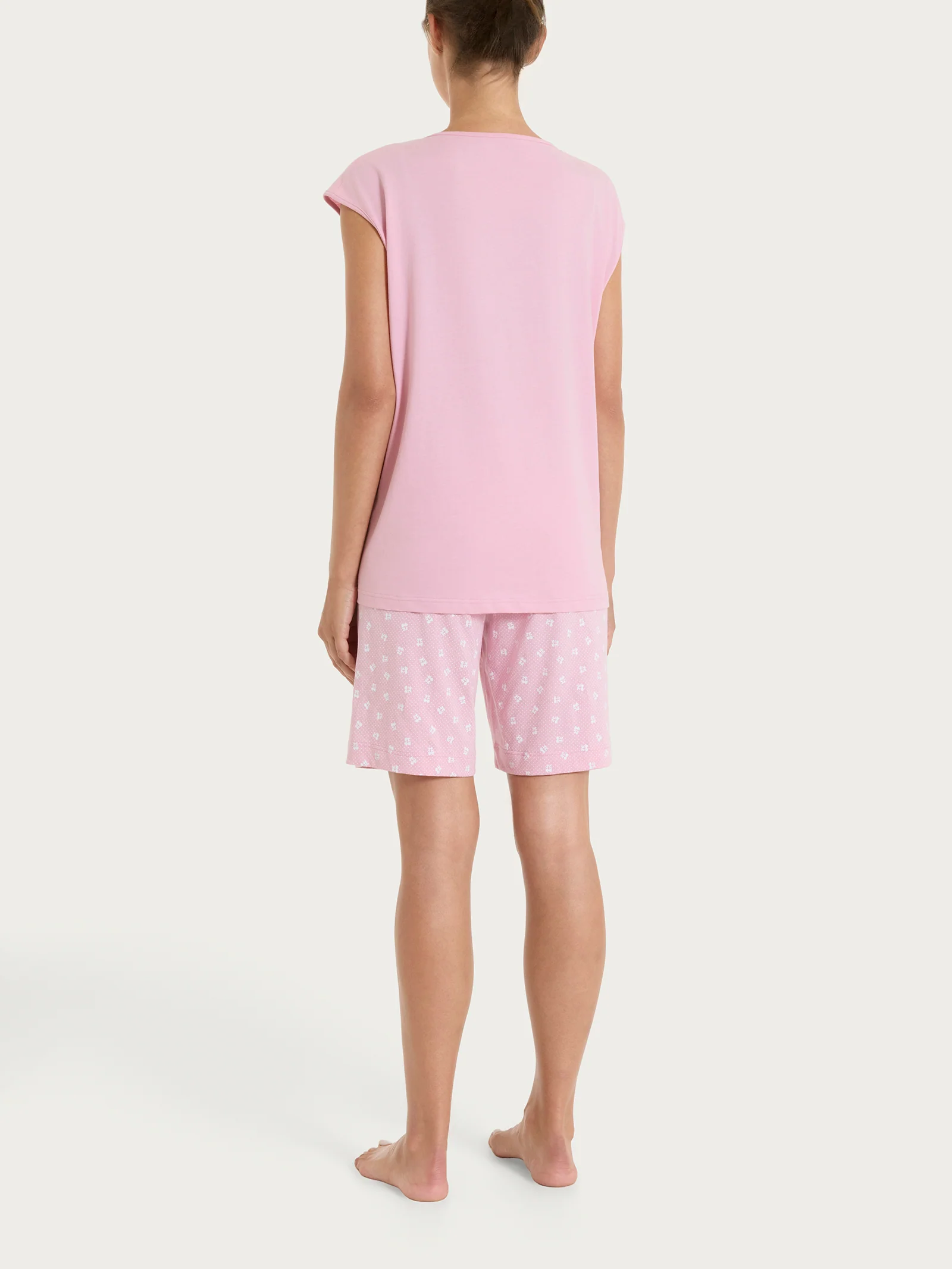Pigiama corto con stampe in Jersey di Cotone - Fant. Cameo Pink - Image 2