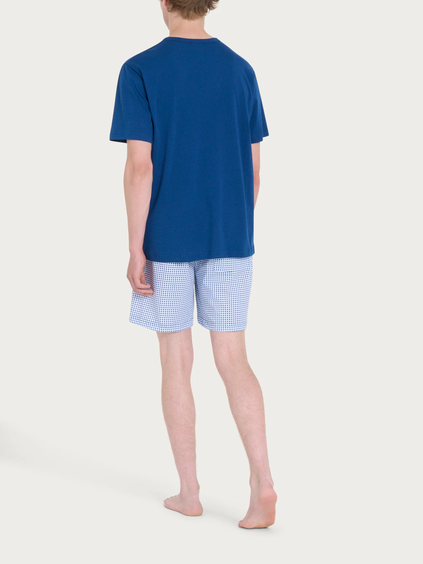 Pigiama corto girocollo in Jersey di Cotone - Fant. Navy Peony - Image 2